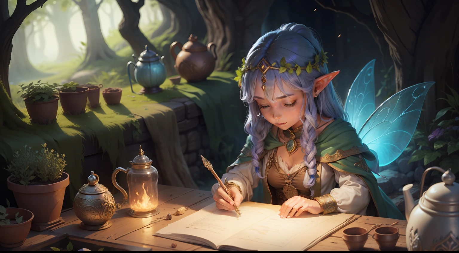ancient mage, making fairys, fairy in pot, making, magic