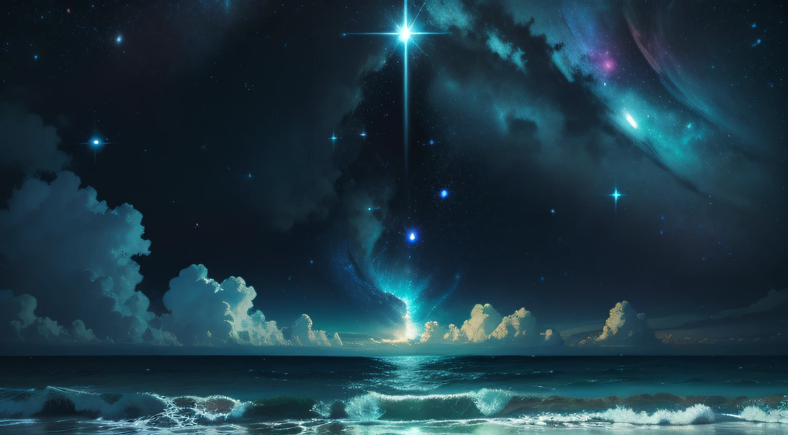 PC Wallpapers,k hd,ocean floor,starrysky,Colorful black,bright,Back Shadow