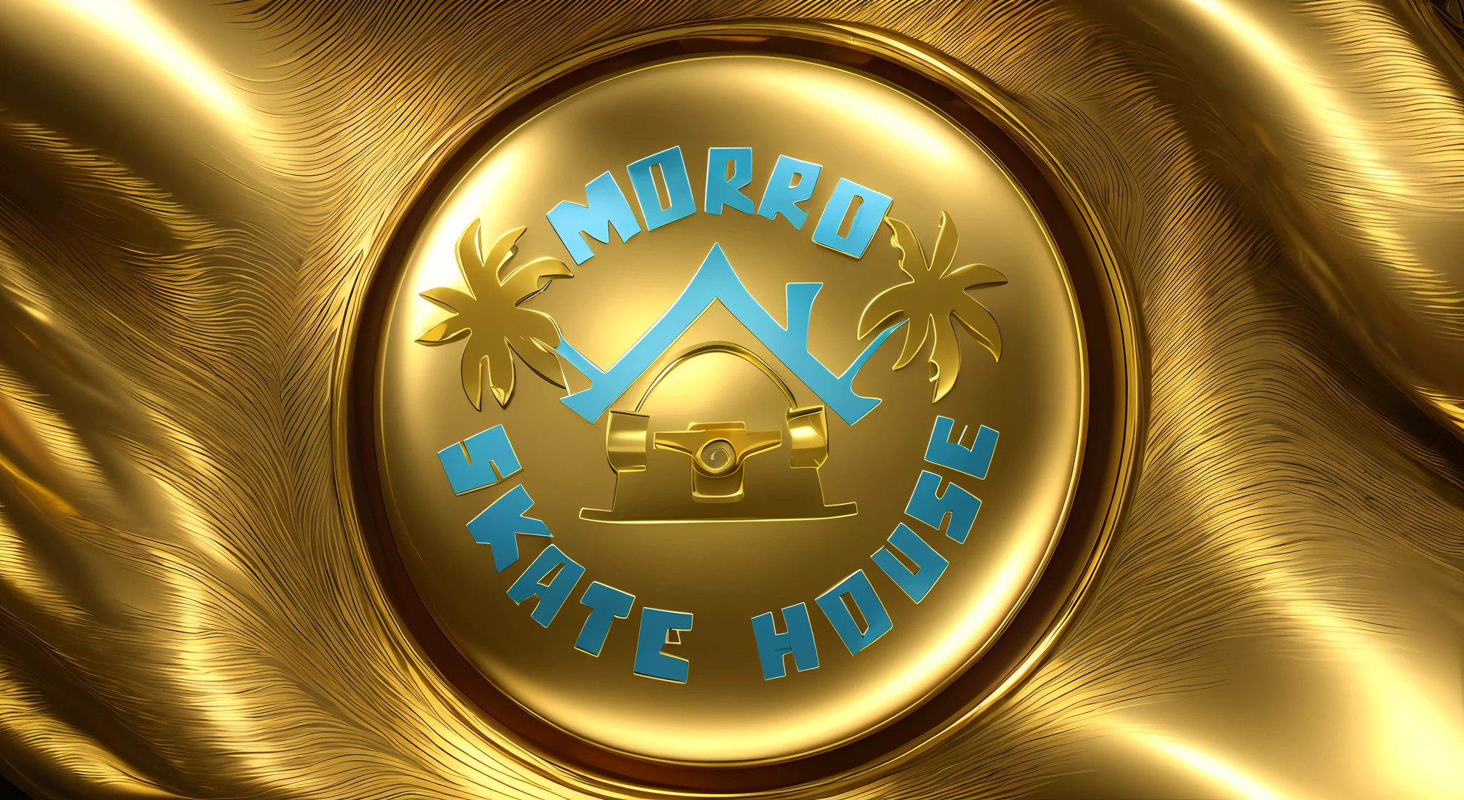 LogoMarca, Realista, ULTRA HD, 4K, alta resolução, highes definition, metalic, vibrant, golden, golden ornaments