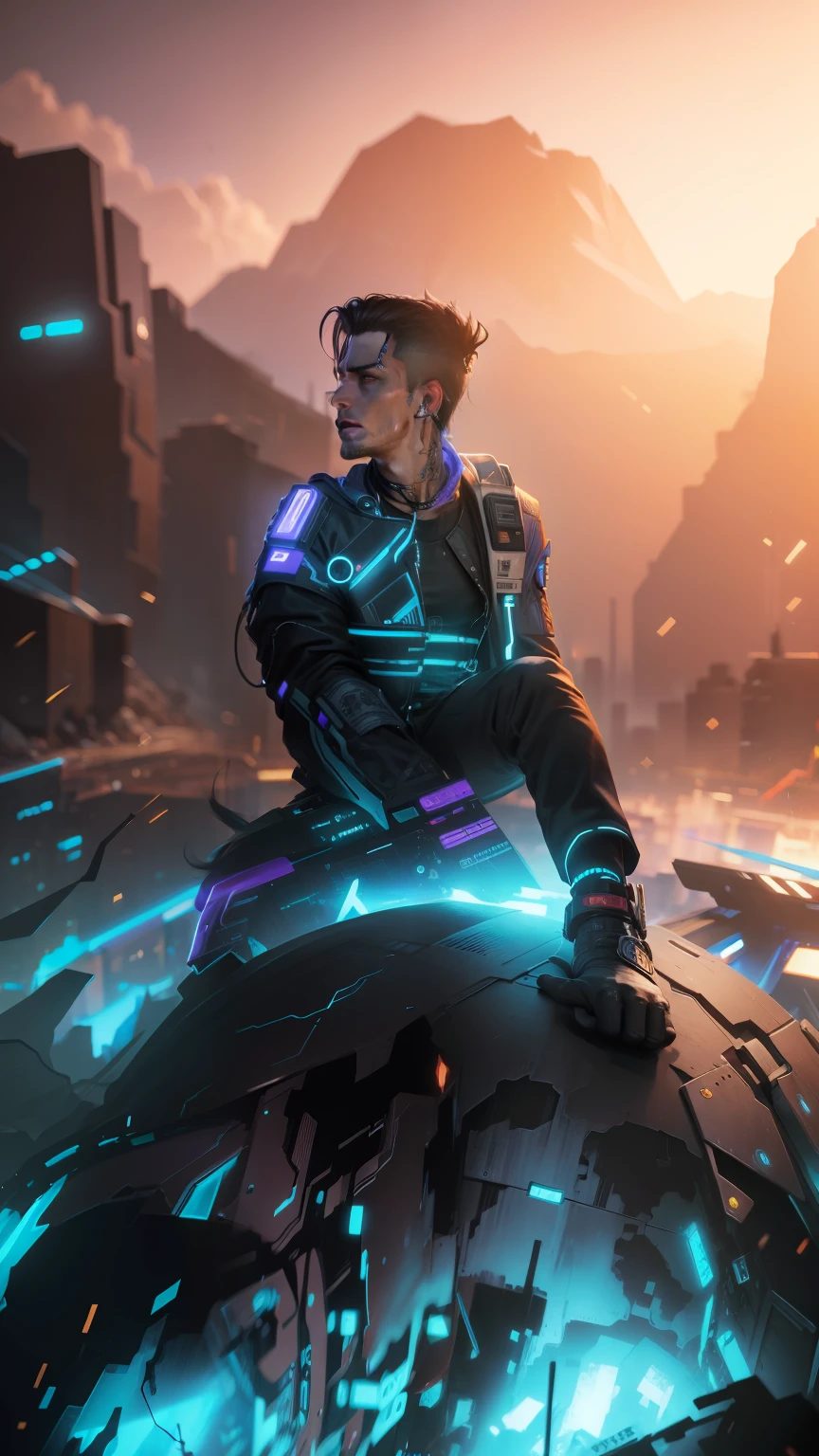 Background change cyberpunk handsome realistic,8k, realistic