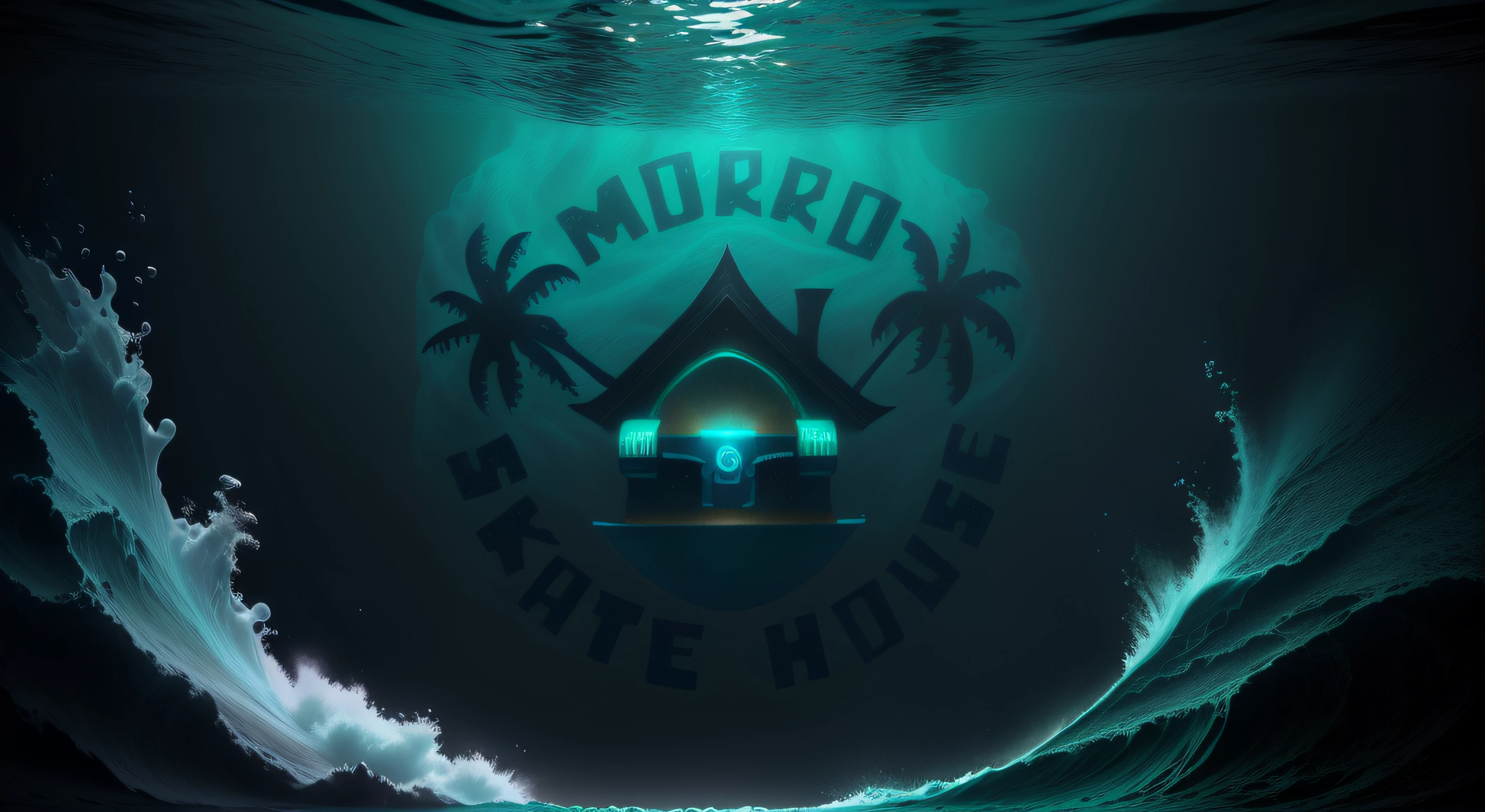logo submersa no mar, fundo do oceano, vida marinha rica, colorida, corais, algas, peixes, Chest of the Resouro, navio naugragado, muito detalhe, realista, highes definition, deep ocean, submerso, devaixo dagua, luz translucida