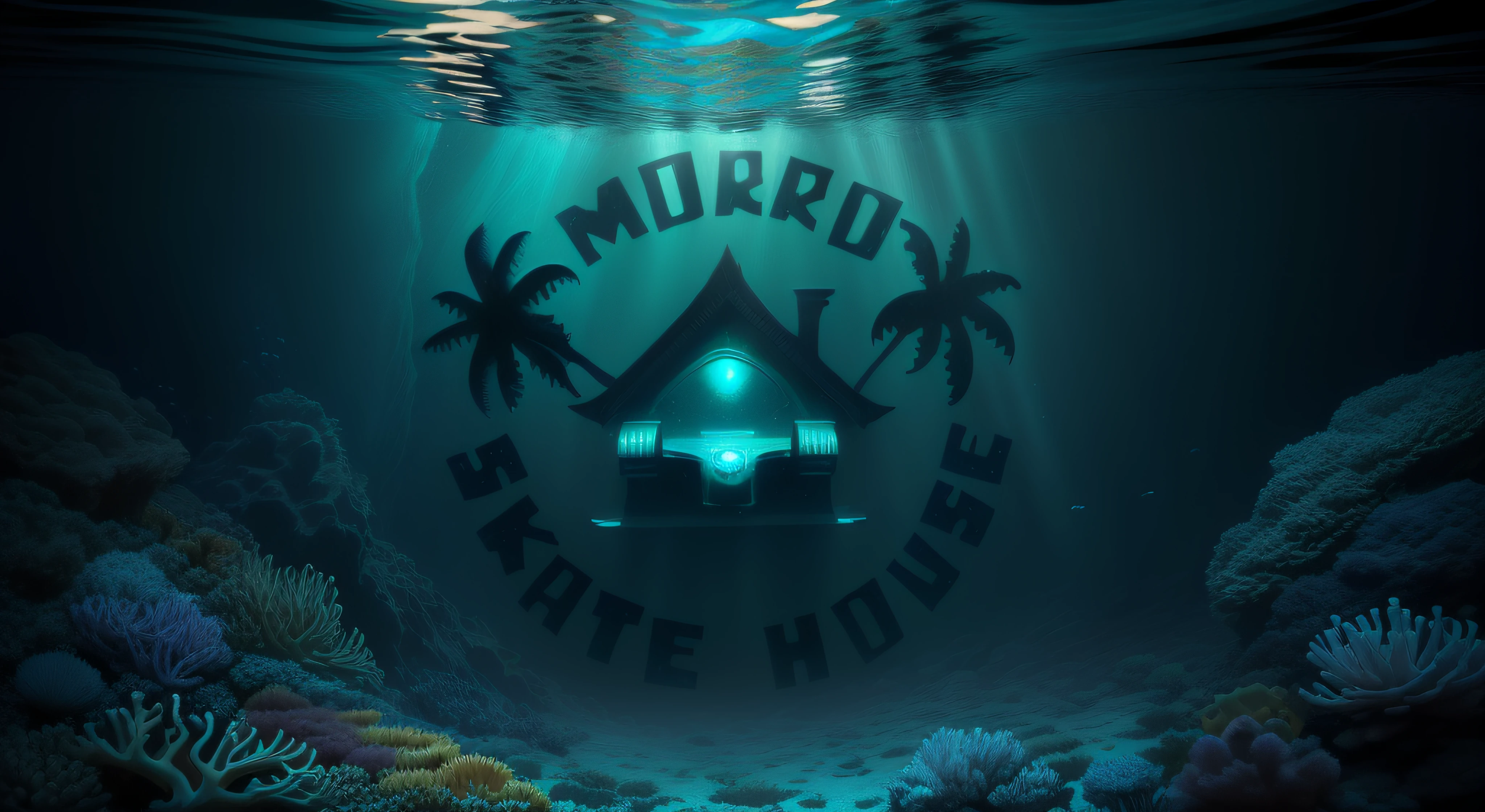 logo submersa no mar, fundo do oceano, vida marinha rica, colorida, corais, algas, peixes, Chest of the Resouro, navio naugragado, muito detalhe, realista, highes definition, deep ocean, submerso, devaixo dagua, luz translucida