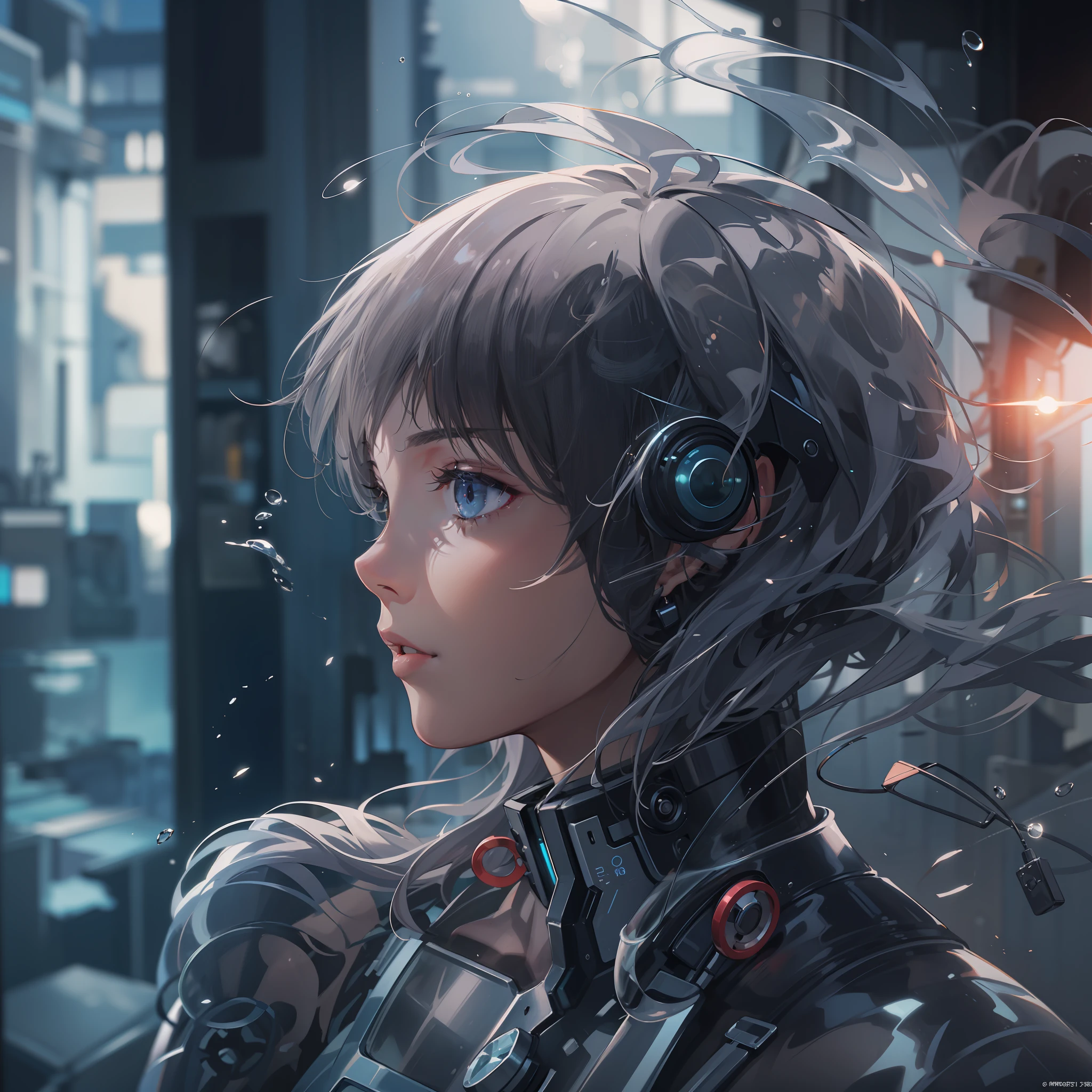 cyberpunked,Cyber City,Hi-Tech,High-tech townscape,Blowing in the wind,Relaxing girl,Shorthair,My room:1.1,Glass room,(8K), (Raw photo: 1.2), (Realism: 1.4), (masutepiece: 1.3), (exquisite detailing: 1.2), Delicate and beautiful details, (Eye Detail), (Facial Detailed), (Highest Quality) :1.4), (Hyper-Resolution: 1.2), cinematric light, (very detailed illustration),Best Quality,depth of fields, Wide light, natural shadows