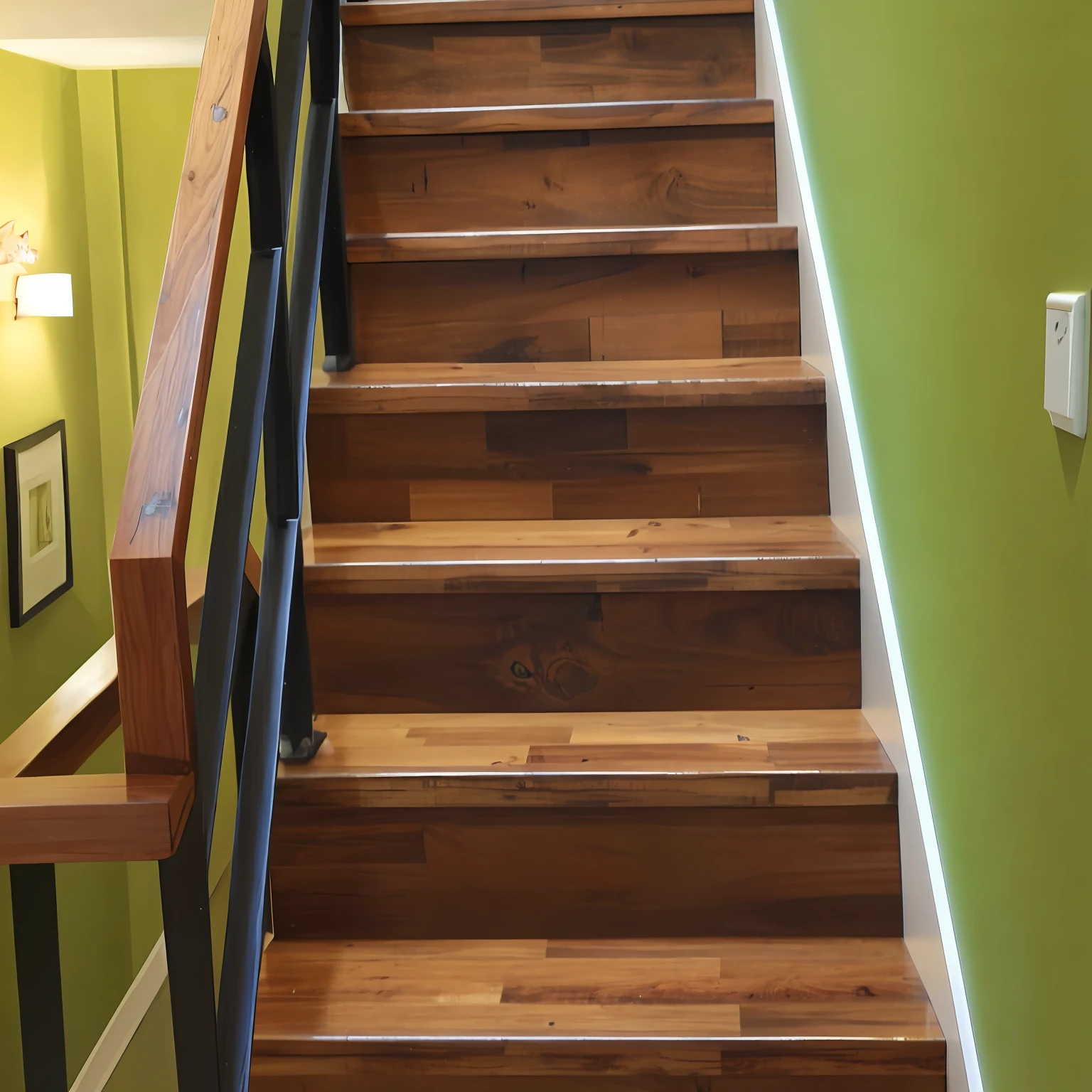 there is a cat that is sitting on the stairs of a house, Wooden stairs, stairs to the second floor, stairways, stairs to an upper floor, stairways, hardwood floor, staircase, Wooden floors, stairways, stairways, Rustic, penrose stairs, Grand staircase, steps leading down, coming down the stairs, architectural finishes, with detailed wood, wooden floor