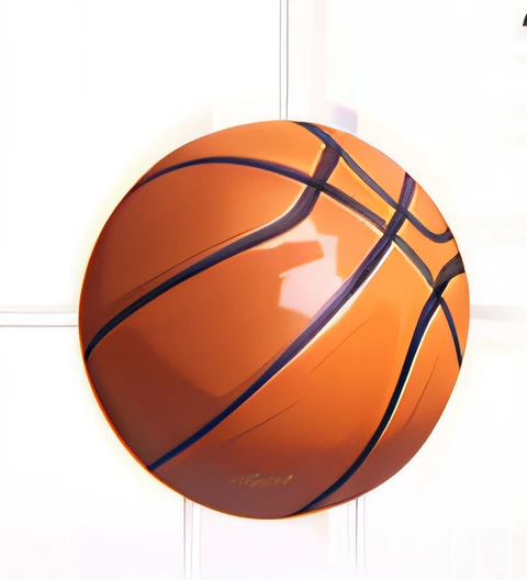 A close-up of a basketball，Cartoon comics，Line illustration