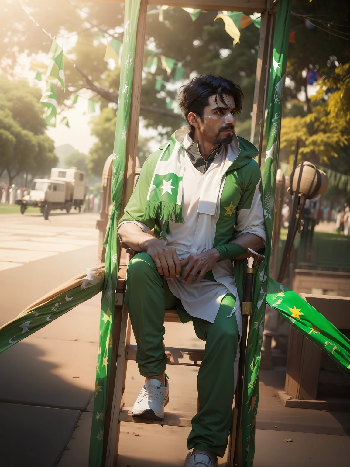 Pakistan 14 august festival with pakistan flag 8k ultra
