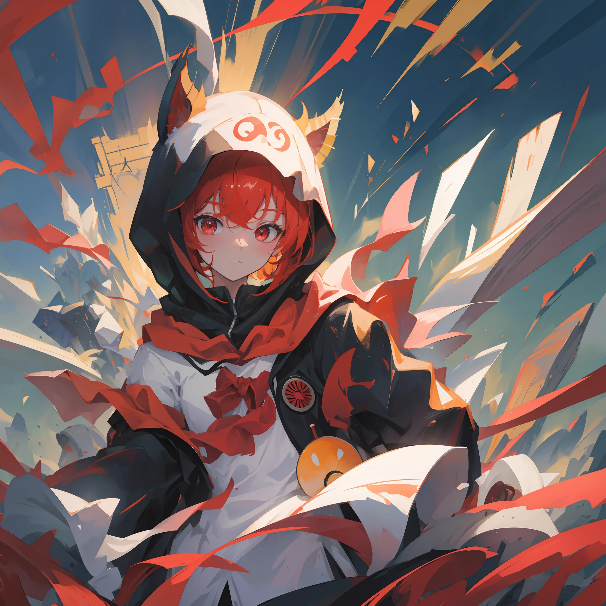 kk, best quality, more details, mastery, 1boy, kaneki ken, portrait, male focus, red eyes, solo, bangs, looking at viewer, hood, short hair, rain, tokyo tokyo \(city\), hijabi sluty,Nail polishing,whaite hair,Luxury,8k,the detail,Ray traching,depth of fields,电影灯光,