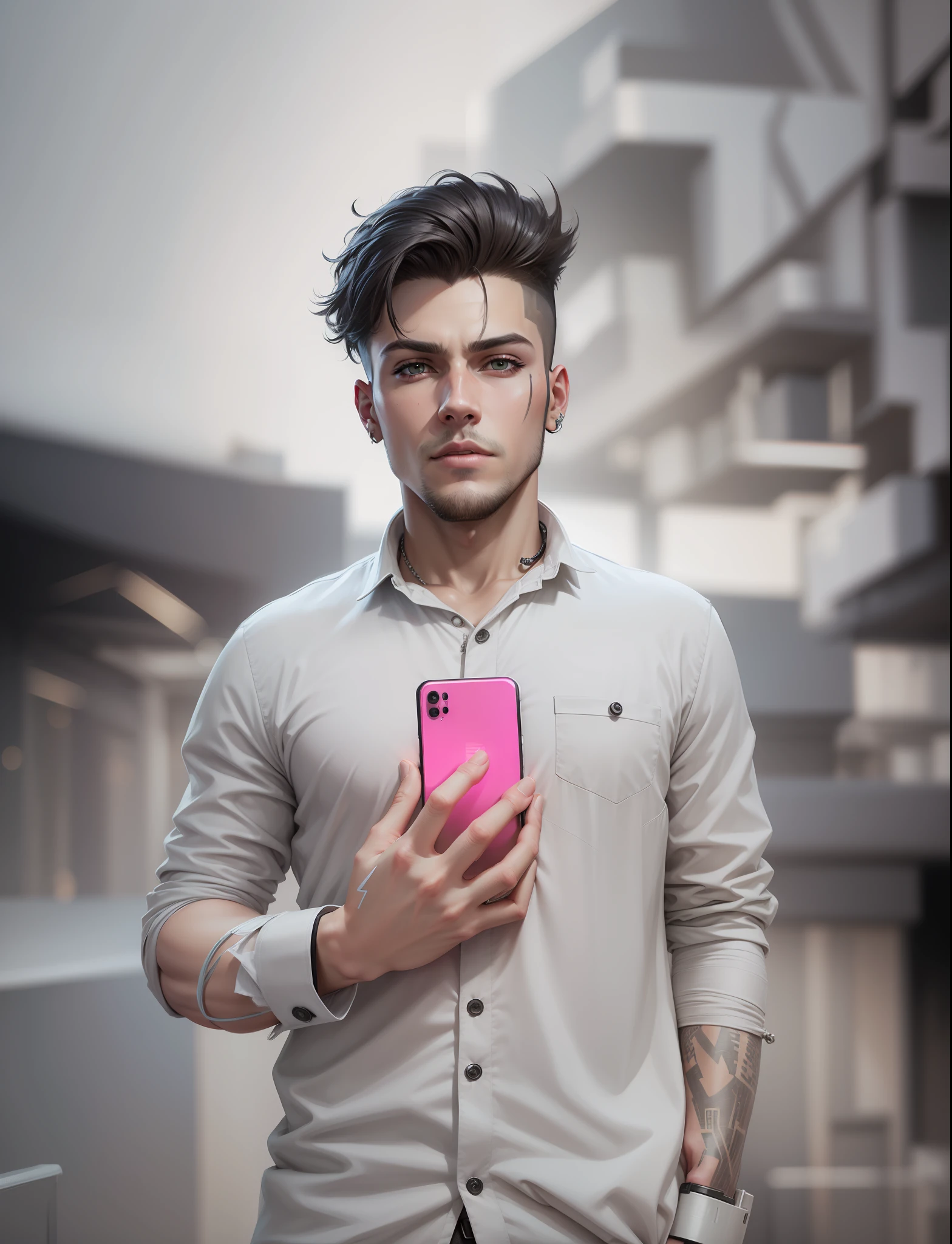 Change background cyberpunk handsome boy, realistic face, 8k, ultra realistic,