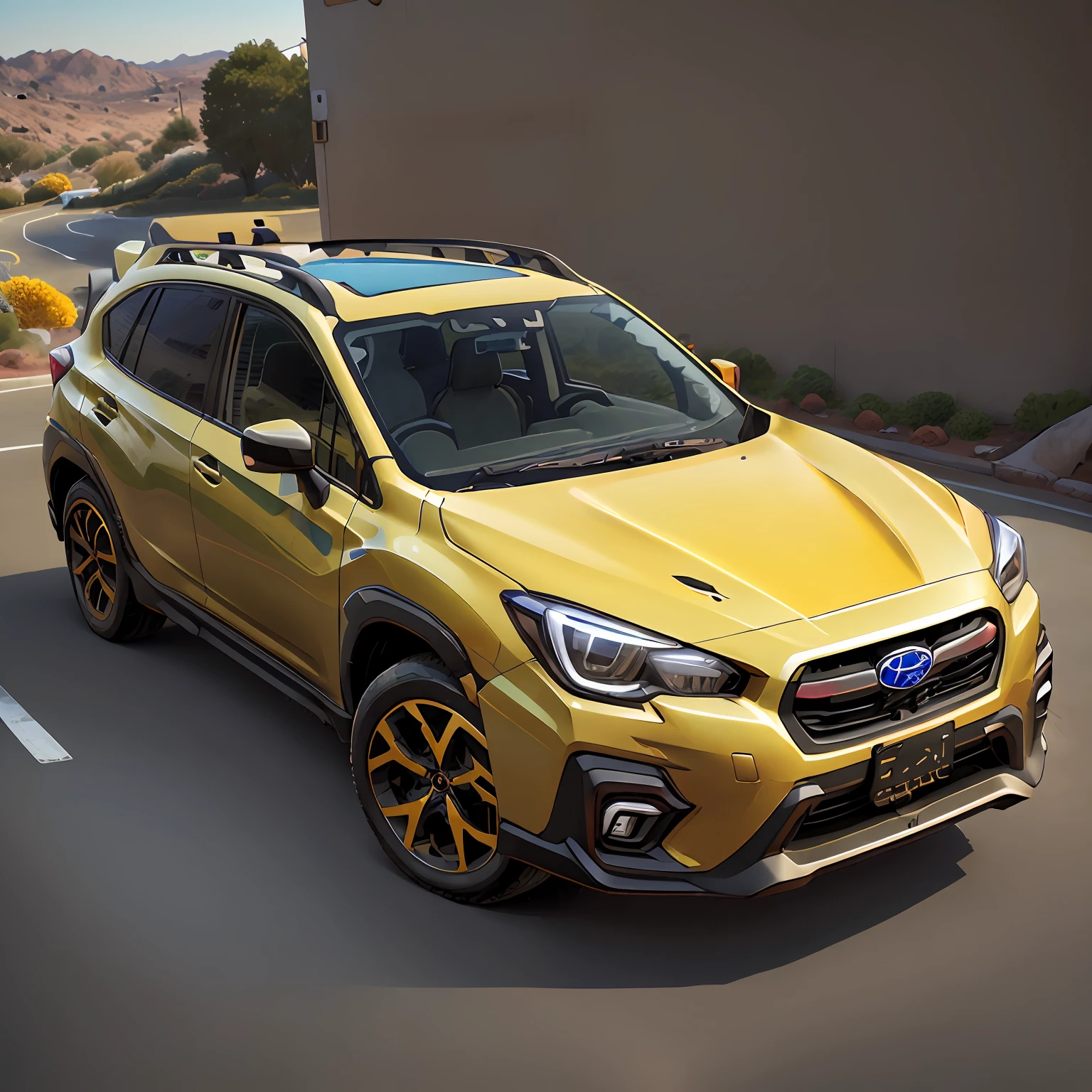 ( SUBARU XV  o ano 2023),(total view) ,Cores 64 k, (Yelow)),4D ,rota 66