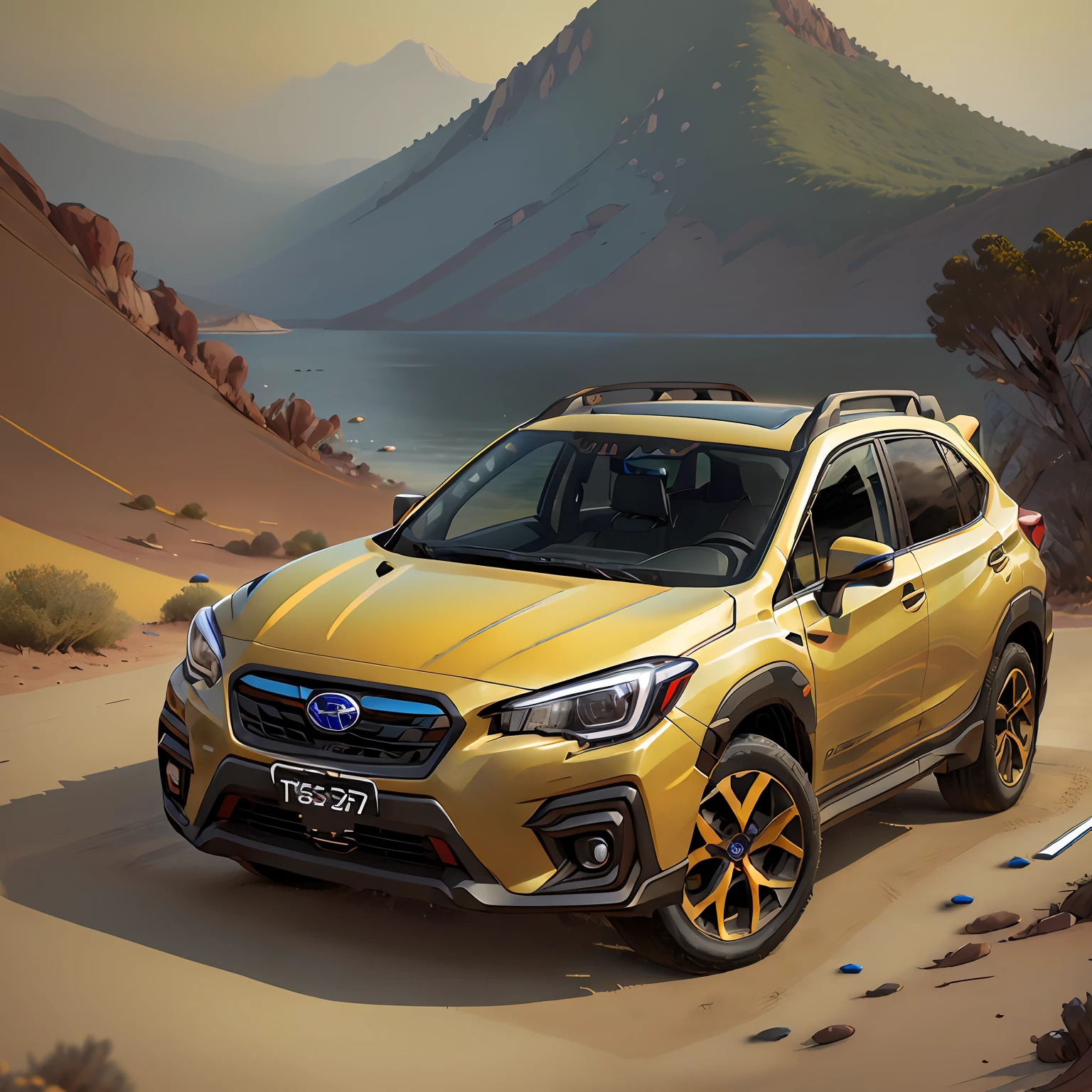 ( SUBARU XV o ano 2023),(total view) ,Cores 64 k, (Yelow)),4D ,rota 66