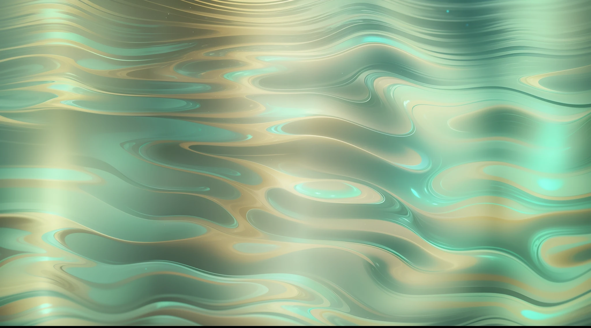 An ethereal image of an unusual freeform gradient texture, with a shimmering iridescent effect and soft transitions of a mercury-like liquid.