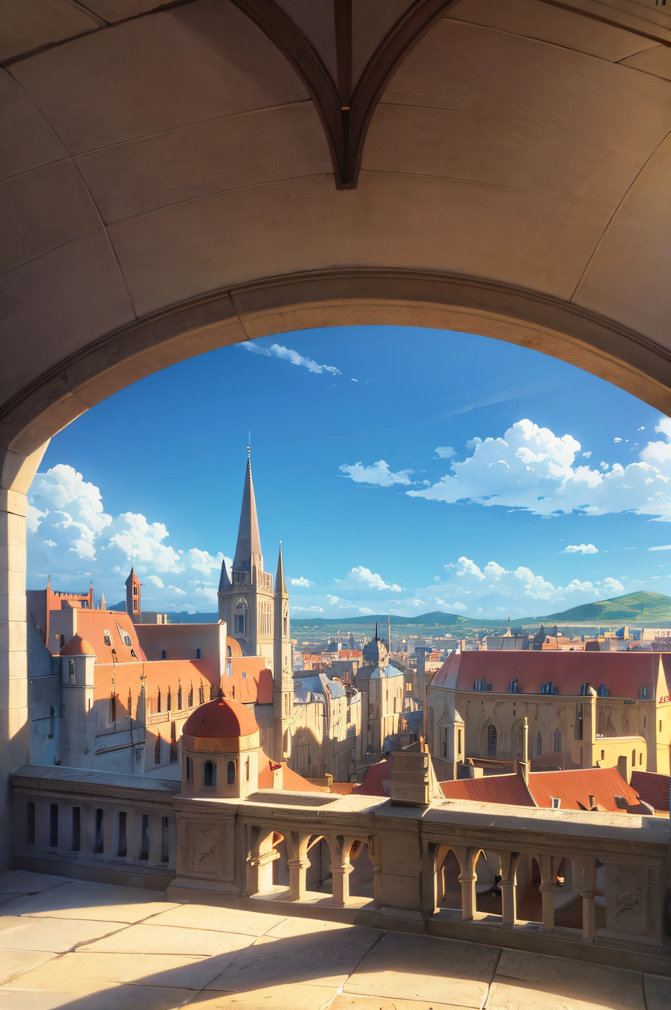 Medieval European-style cityscape