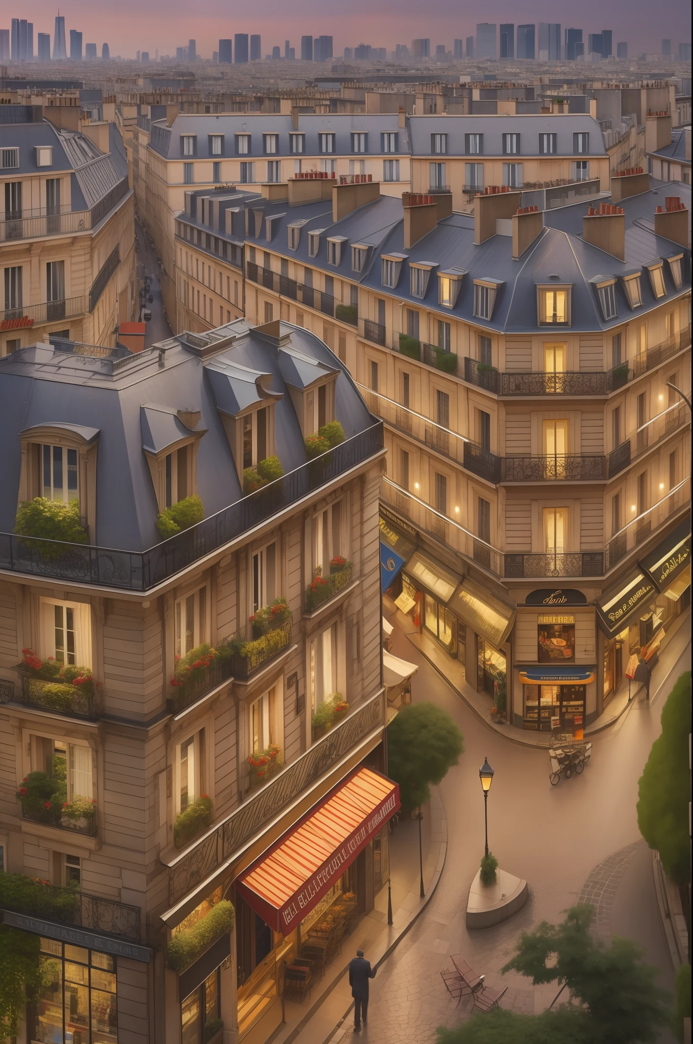 a magnificent view of the streets of Paris at the Belle Epóque