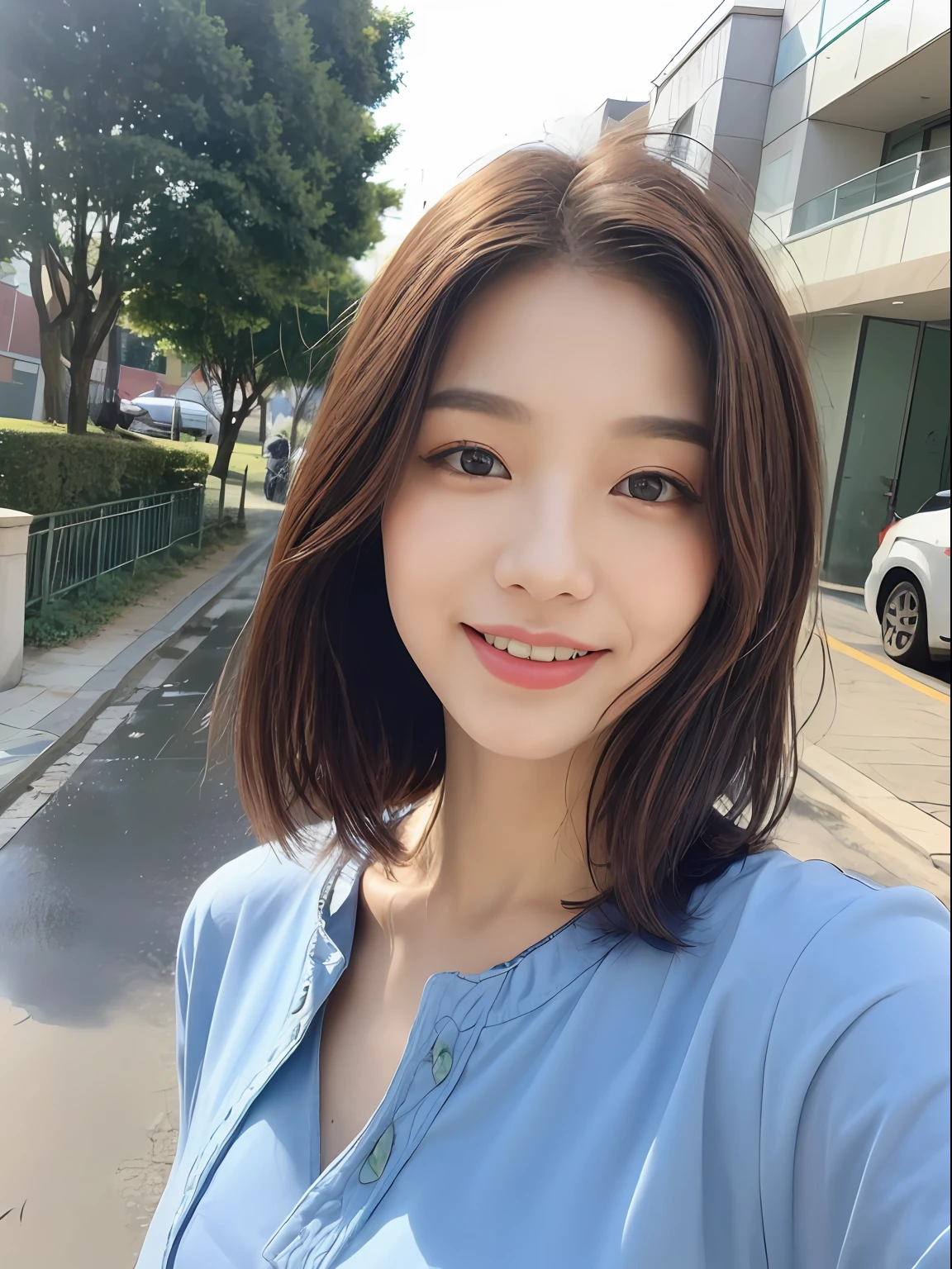 ((Best Quality, 8K, Masterpiece:1.3)), Focus: 1.2, Perfect Body Beauty: 1.4, Buttocks: 1.2, ((Layered Haircut, Breasts: 1.2)), (Wet Clothes: 1.1), (Rain, Street:1.3), Bandeau Dress: 1.1, Highly Detailed Face and Skin Texture, Fine Eyes, Double Eyelids, Whitening Skin, Long Hair, (Shut Up: 1.3), Smile