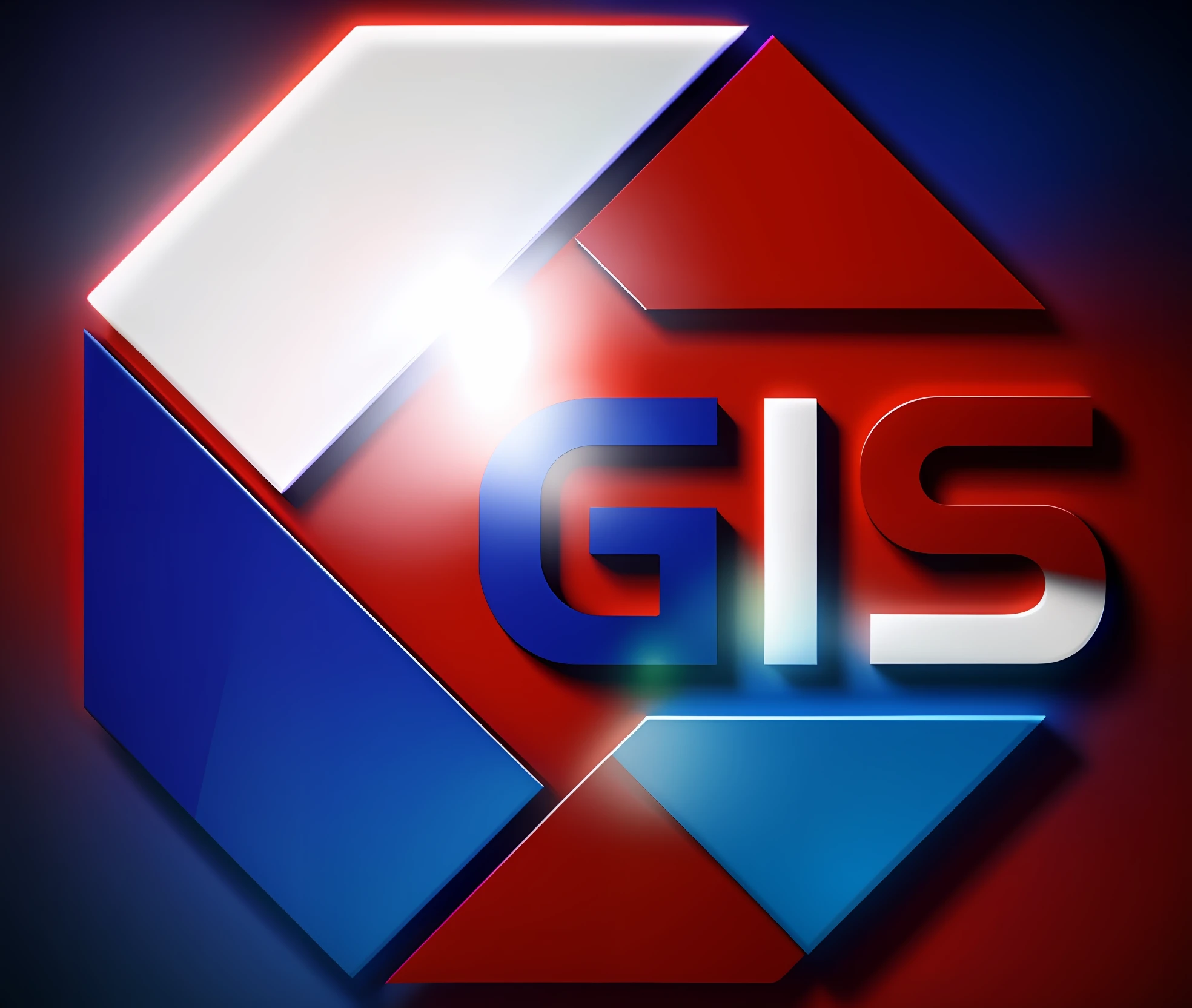 Close-up of company logo with red and blue background, sgi iris graphics, corporate logos, logo, logo, cgi style, cgi animated, 1 9 8 0 sec CGI, Corporate logo, .CGI, Company logo, CGI Association, studio gibli, cgi rendering, Gibli, cgi animated, cgi render, 9 0 seconds CGI