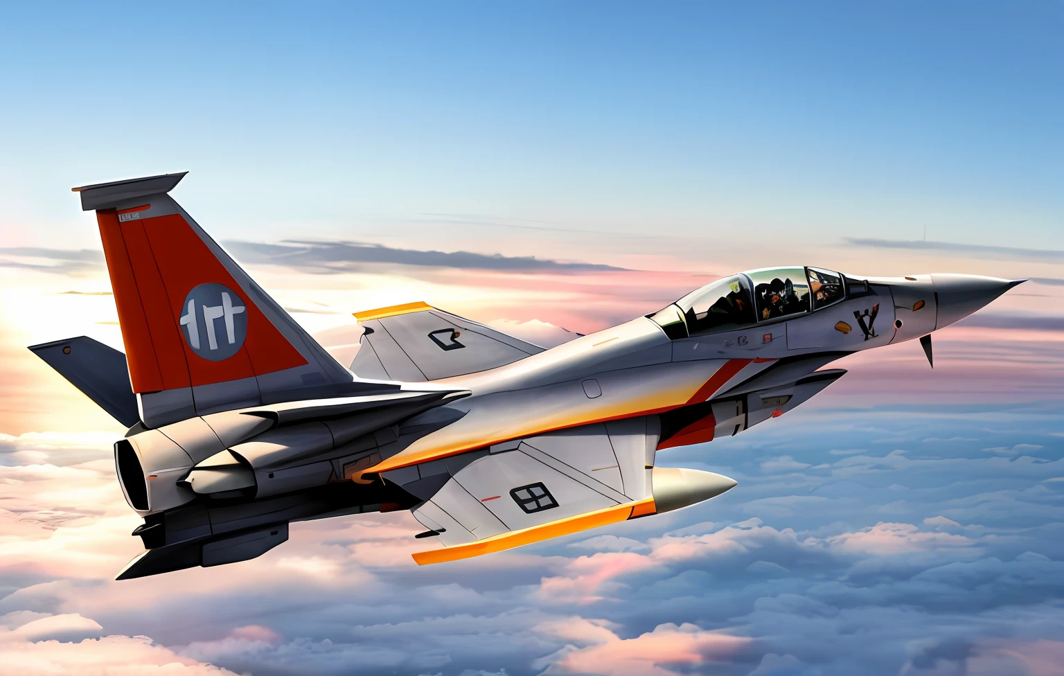 A closeup of a jet flying through the air with an overcast sky behind it, Jetfire!!!!!, Estilo de Macross, Jetfire, valkyrie fighter jet, Macross, Estilo Robotech, 5th gen fighter, Samurai Jetstream Sam, VF-1S JetFire, Yamato, it is flying through space, Nave espacial em segundo plano, jet fighter