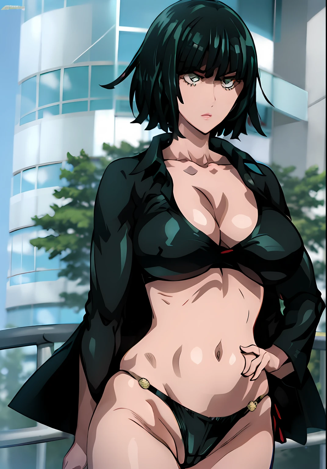 Fubuki de One Punch Man anime en bikini, Fubuki de One Punch Man anime, Fubuki, Fubuki en entretenimiento,holanders angle, cuerpo completo, seductora chica de anime, estilo de arte Joy Ride, cuerpo en forma, cuerpo ginoide, cuerpo perfecto, pechos grandes, Ilya Kuvshinov, Anime Moe Artstyle.