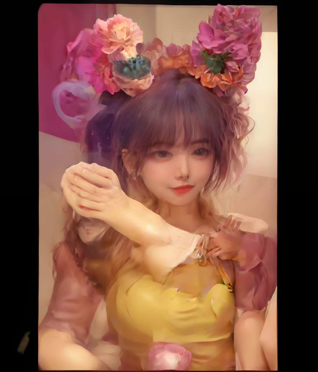 Yellow hair purple,nana, realistic ultra hd