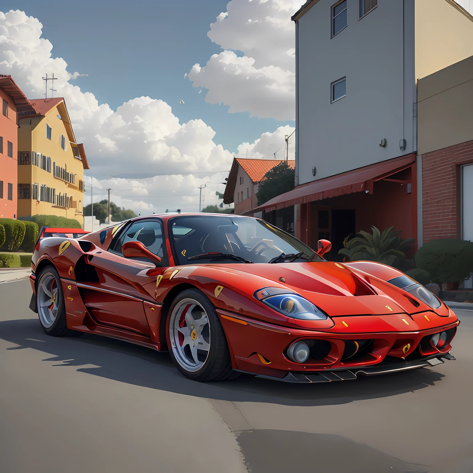 (FERRARI F 50 ),Rodas (pretas),(FULLl View) ,Cores 64 k, ( VERMELHO FERRARI )),4D ,rota 66