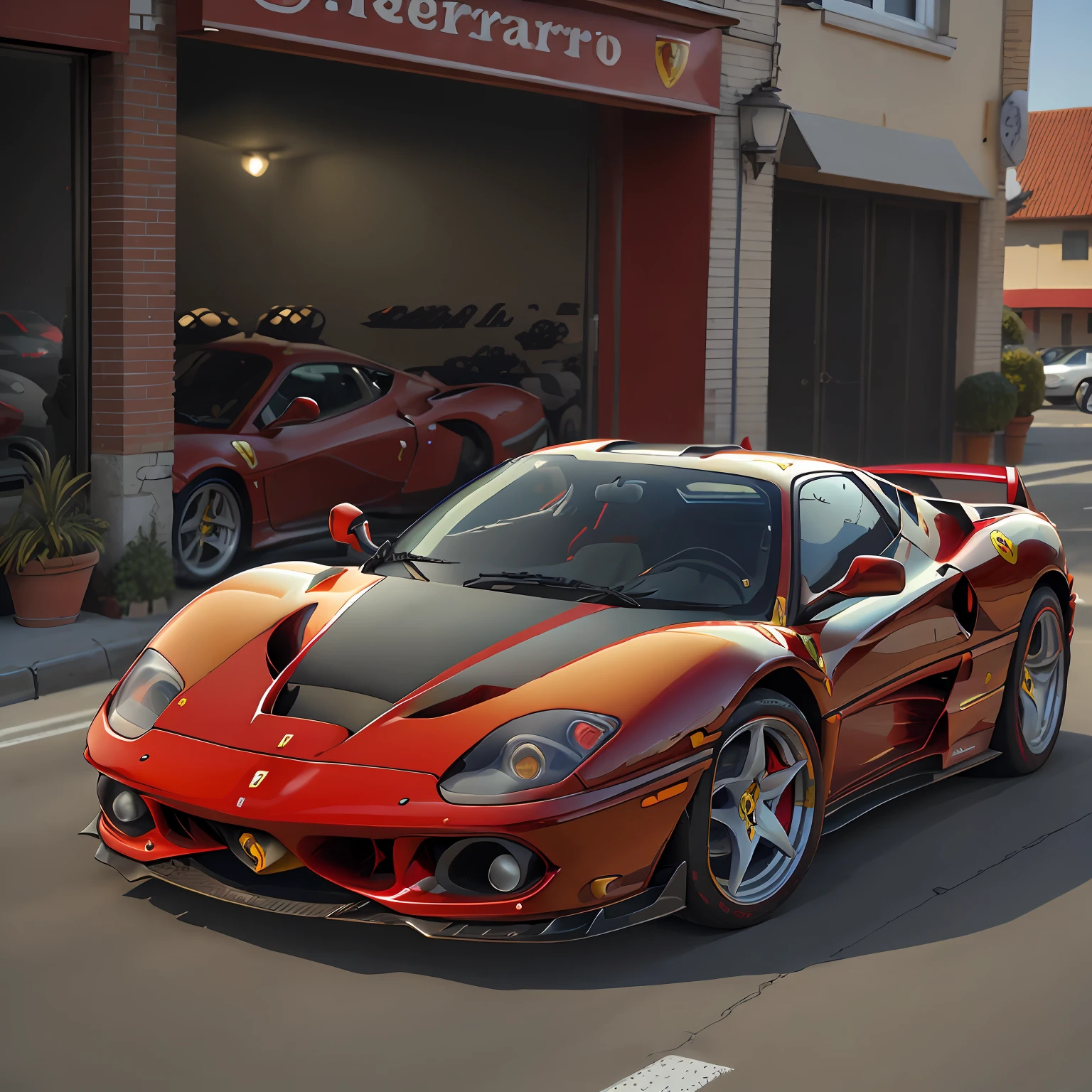 (FERRARI F 50 ),Rodas (pretas),(FULLl View) ,Cores 64 k, ( VERMELHO FERRARI )),4D ,rota 66