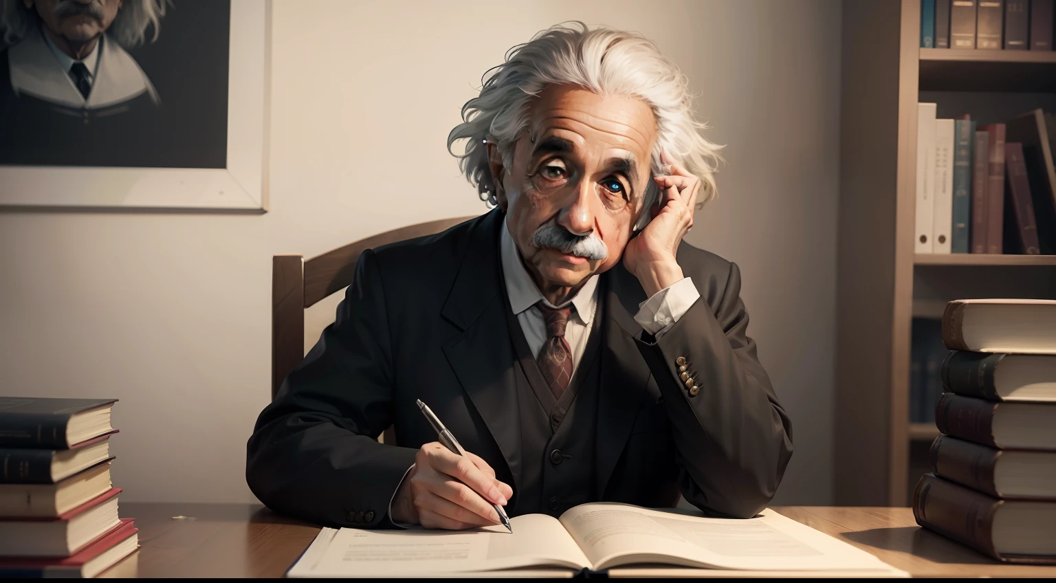 Albert Einstein com 35 anos estudando