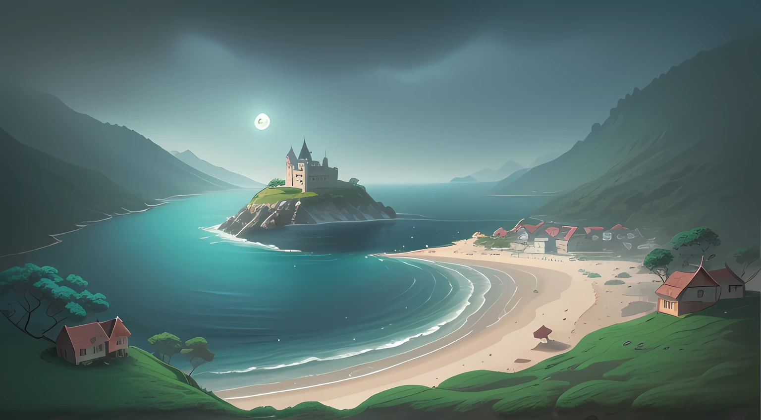 The poem describes dreaming of an old island. The island is located in the bay of Baye and is made of pumice stone. The island is home to old palaces and towers, trembling in the raging waves. The island is overgrown with azure moss and flowers.
In the illustrations for this poem, you can express the atmosphere of a dream by drawing island landscapes. The island floats in a quiet bay and is surrounded by lush forests. The island is lined with old palaces and towers and is overgrown with moss and flowers. Strong waves are crashing around the island, shaking the island.
By painting island landscapes, you can express the beauty and fragility of your dreams. An island is a beautiful place that you can only see in your dreams. The island has a transience that may disappear at any moment.
The illustration for this poem is a work that expresses the beauty and fragility of dreams. Those who see this work will be able to remember the splendor of dreams.