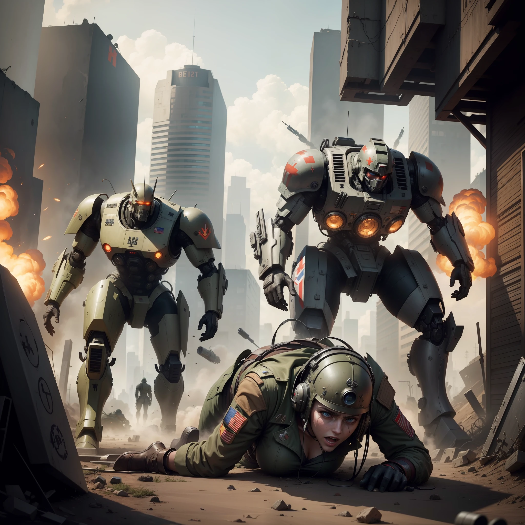 ((beste-Qualit)) World War II soldiers on cyberpunk mechs fight the resurrected dead, Ancient technology