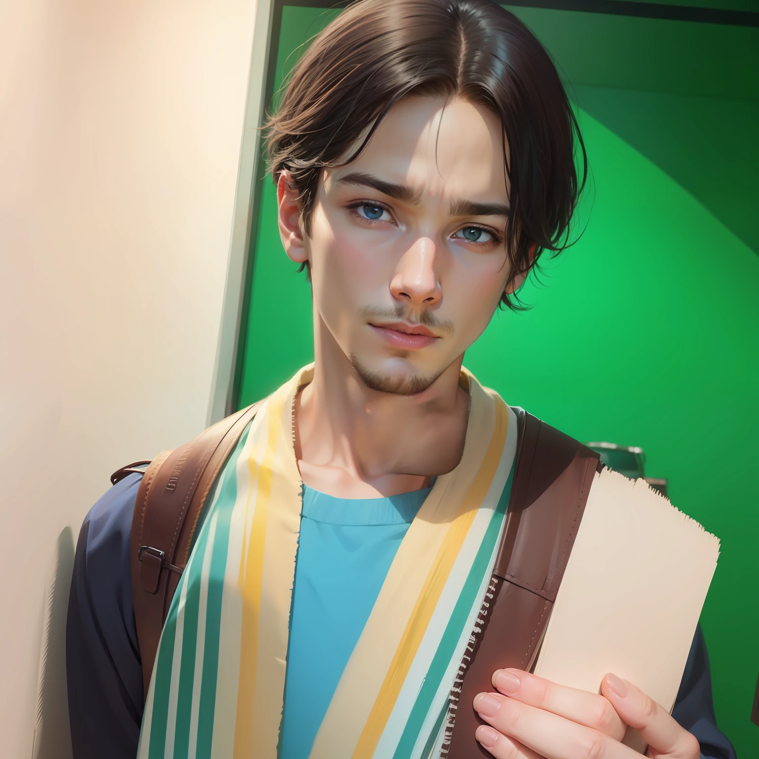 Realistic face boy background colour