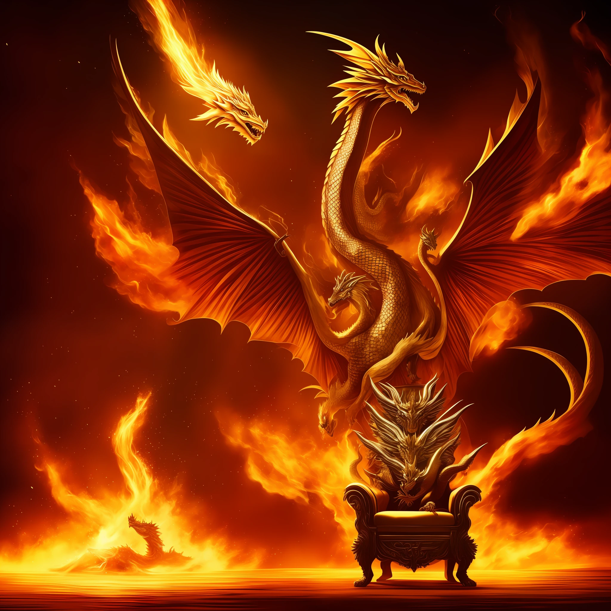 Masterpiece, best quality, extremely detailed CG unified 8k wallpaper, painting, brush, full body, separated, animated art, super fine silhouette, fantasy art, ex prime minister of Pakistan imran khan wearing a dragon robe, golden dragon robe, sitting on the throne of a dragon chair, gorgeous chair in gold