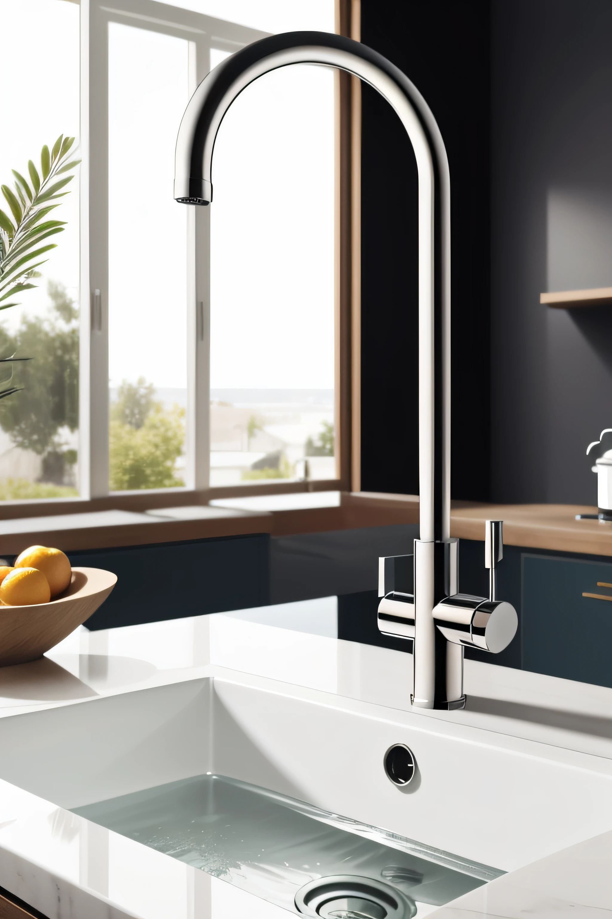 Kitchen faucets are realistic and minimalist