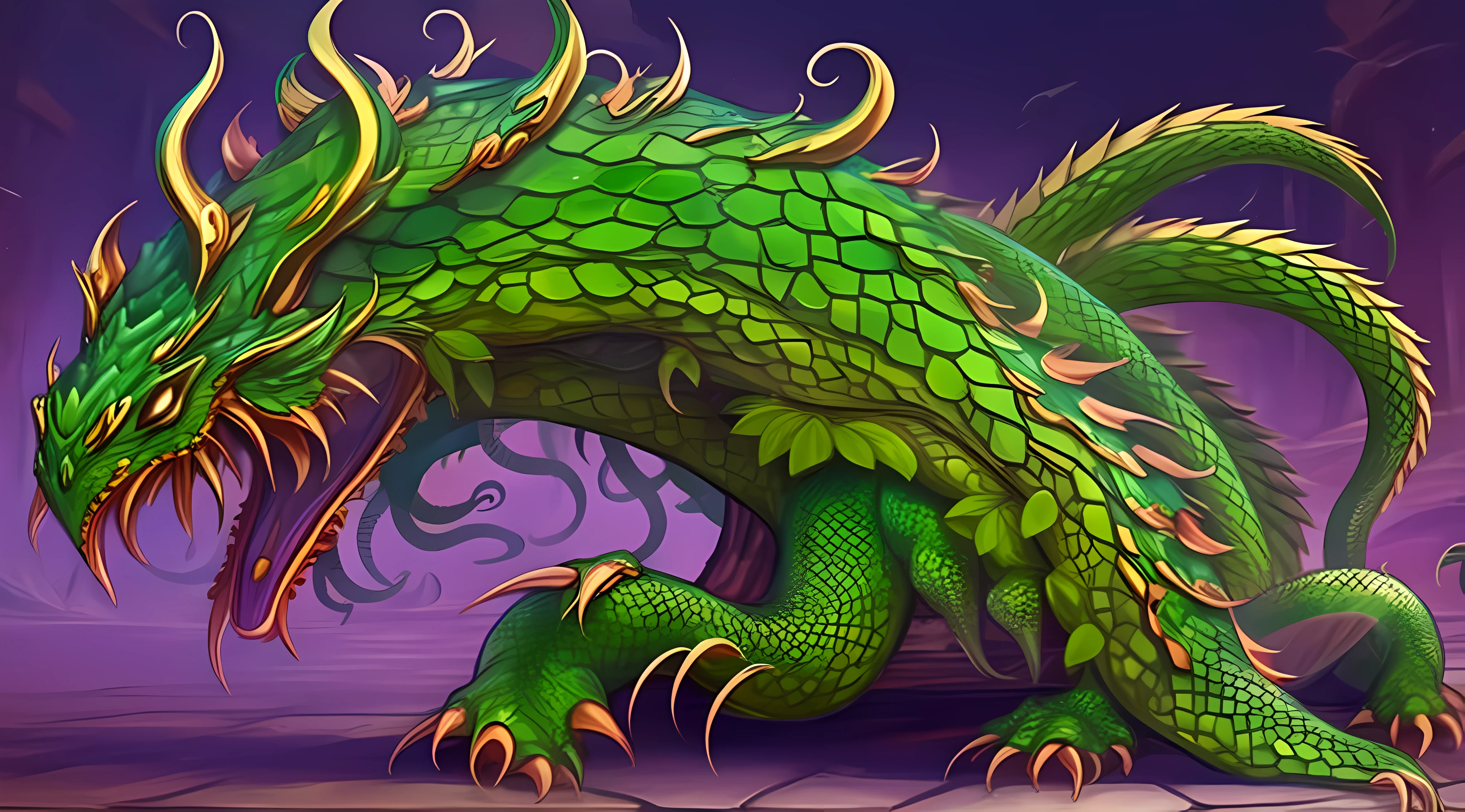 A plant dragon with super many tentacles