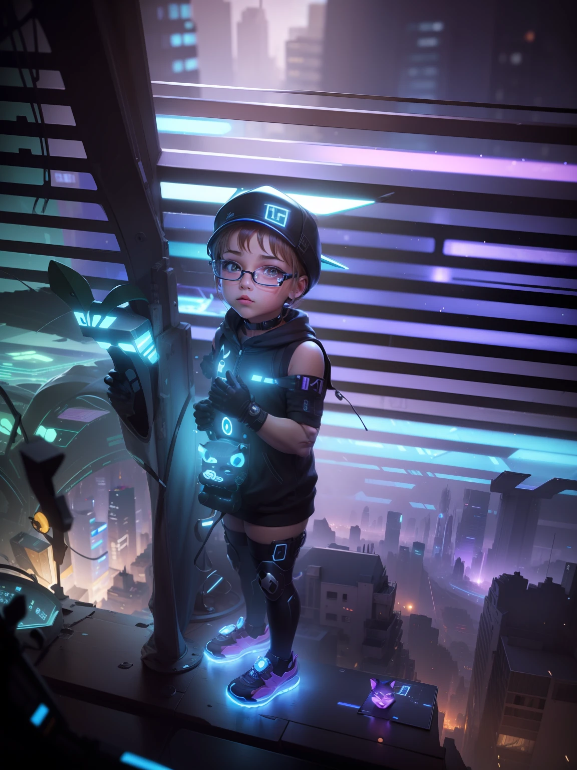 IMG_1674808073695.jpg .cyberpunks, smart glas,with hat, with cat,cartoon,city, --v4 realistic fantasy cartoon landscape scifi animal cute glals baby realistic-face, realistic-fac