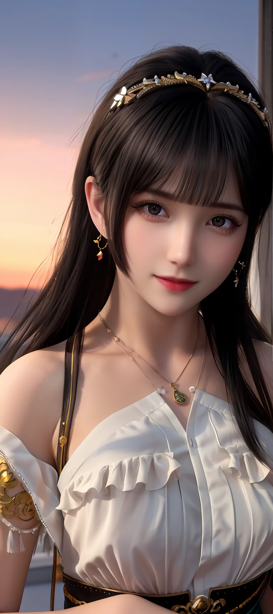 (realisticity: 1.2), best quality, 8K UHD, garena
free fire gameplay, masterpiece, highres, cg,
1girl, kelly awakening, sword, wavy short hair, black hair red polish on the hair below,
solo, jewelry, earrings, hair ornament, splashing, upper body,
lighting, candid, Photograph, high resolution, 4k, 8k, Bokeh,