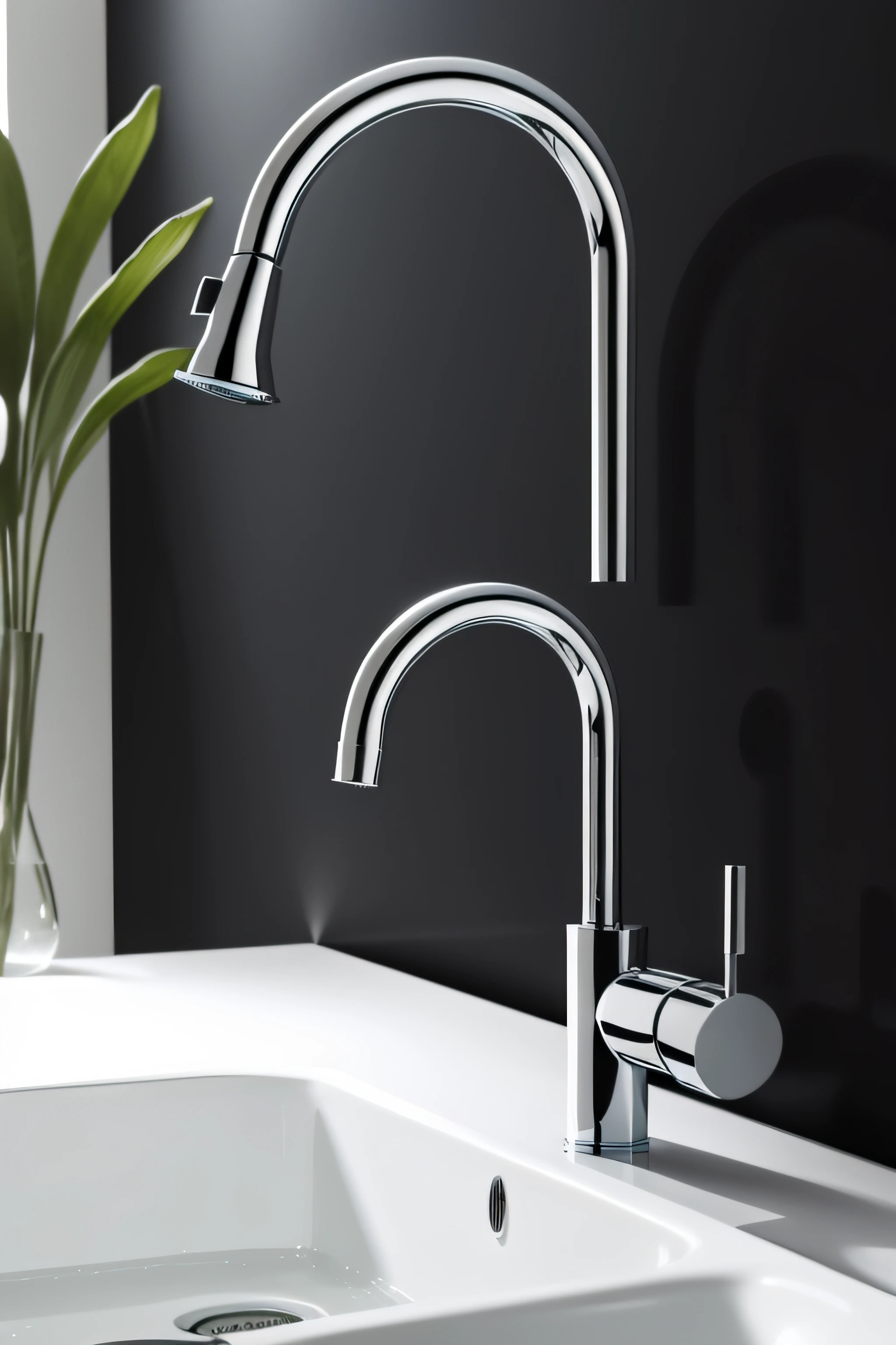 Kitchen faucets are realistic and minimalist