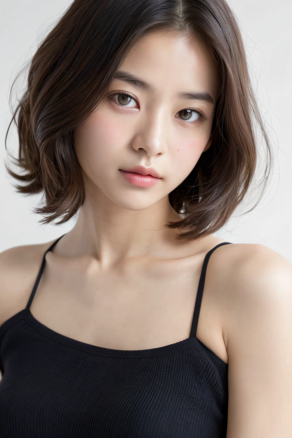 (top-quality、8K、32K、masterpiece、nffsw:1.2)、Photo of a cute Japanese woman、large full breasts、very short bobbed hair、The upper part of the body、sface focus、Oversized_Sweaters、Holding the tablet in one hand、simple background、From above、looking at the viewers、Girl with Camera、mix4、(8K、Raw photography、top-quality、masterpiece:1.2)、(realisitic、Photorealsitic:1.37)、1girl in、cute little、A city scape、natta、Sateen、Wetty、profetional lighting、photon maping、Radio City、physically-based renderingt、Gradient Brunette Hair、short curly hair、a handsome、Girly、White Ball Set、superior image quality、hight resolution、1080p、(Clear face)、(Detailed face description)、(Detailed hand description)、(masuter piece)、(Exquisite CG)、 extreme light and shadows、hair messy、masterpiece、lush detail、(Exquisite facial features)、(The highest image quality)、(masterpiece)、(A detailed eye)、Looking forward to your eyes、Delicate collarbones、(Colossal tits:1.2)