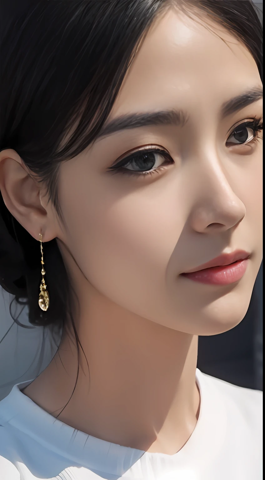 (top-quality:0.8)、perfect anime illustration、Extreme close-up portrait of beautiful woman walking in city