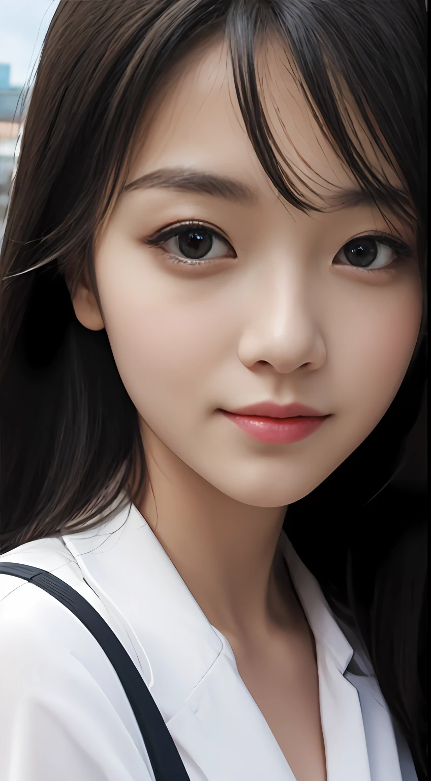 (top-quality:0.8)、perfect anime illustration、Extreme close-up portrait of beautiful woman walking in city