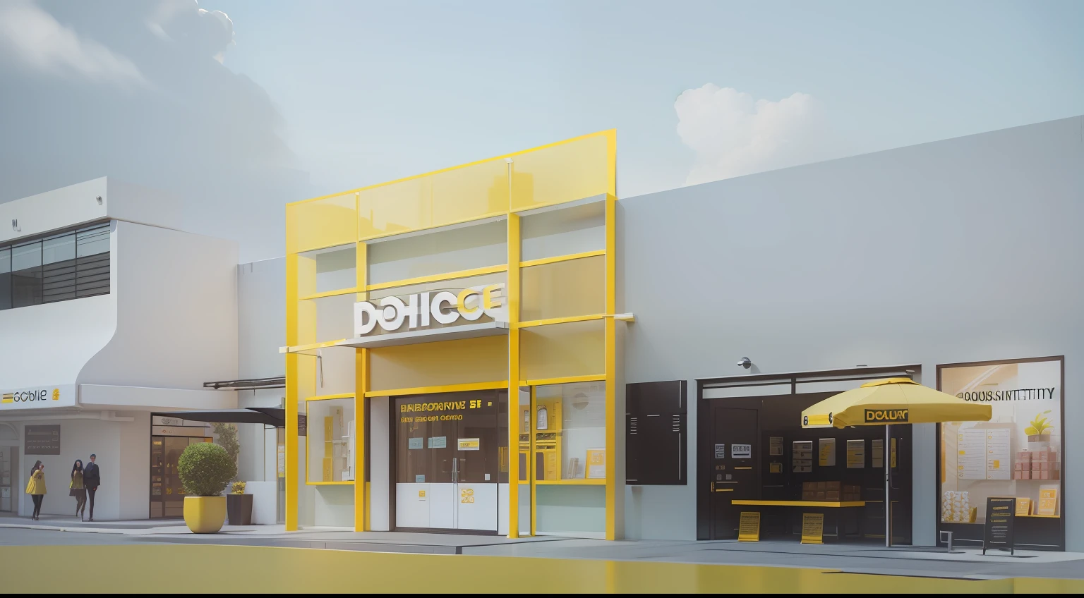 high qulity,Doorhead effect,yellow backdrop,Exquisite architecture,Invitation to,Copywriting,Store opening,Advancedsense,