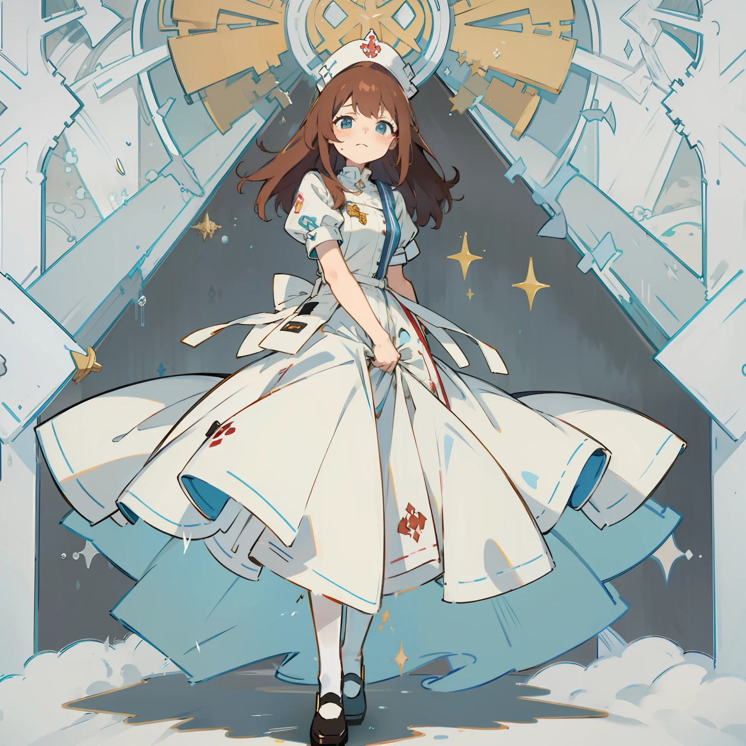 Poor milk，Royal Sister，brunette color hair，illustration，maidennurse，Everyone is welcome