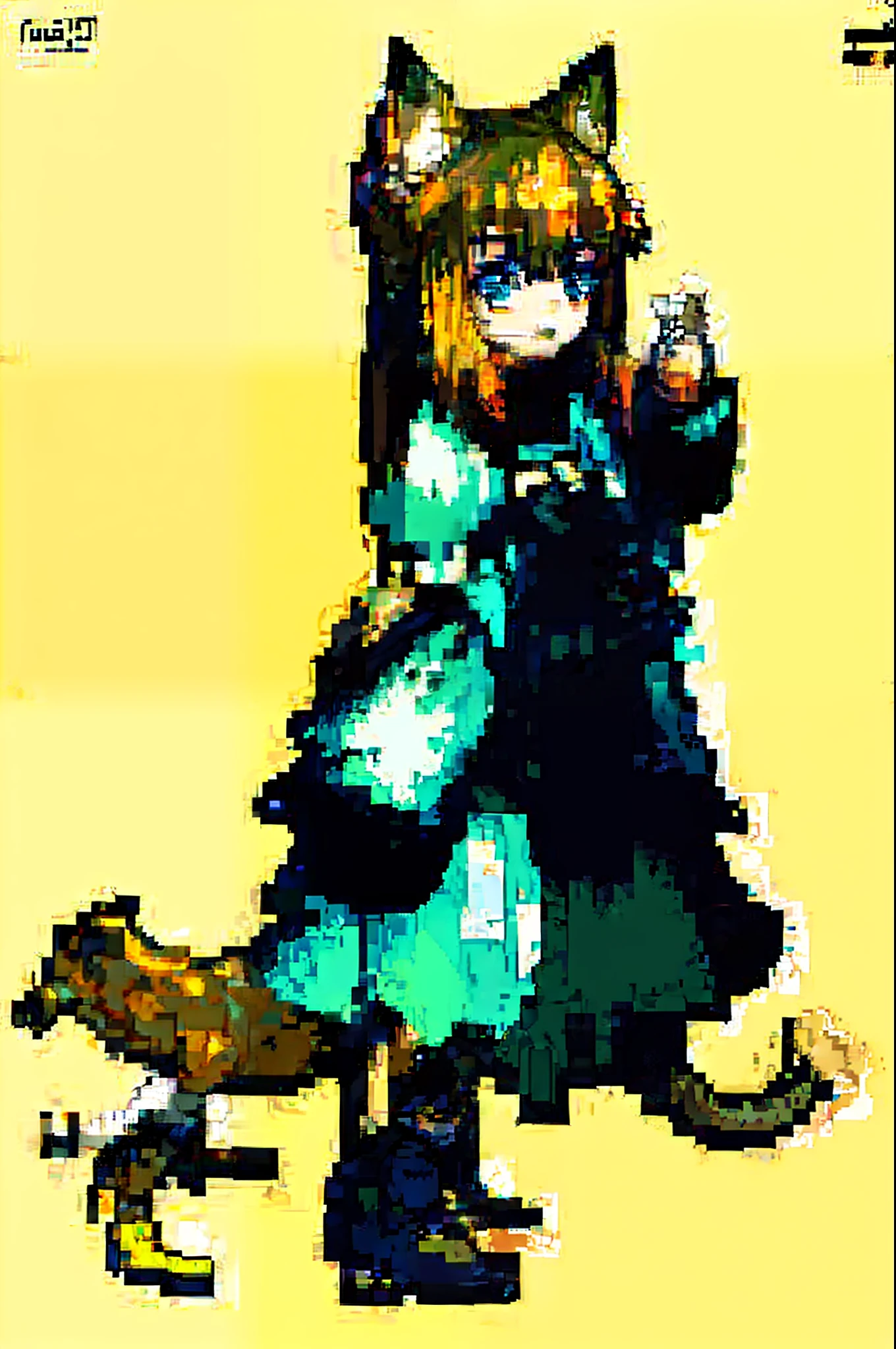 a person,Kizi,Wolf ears,Brownish-yellow hair,dual horsetail,without background