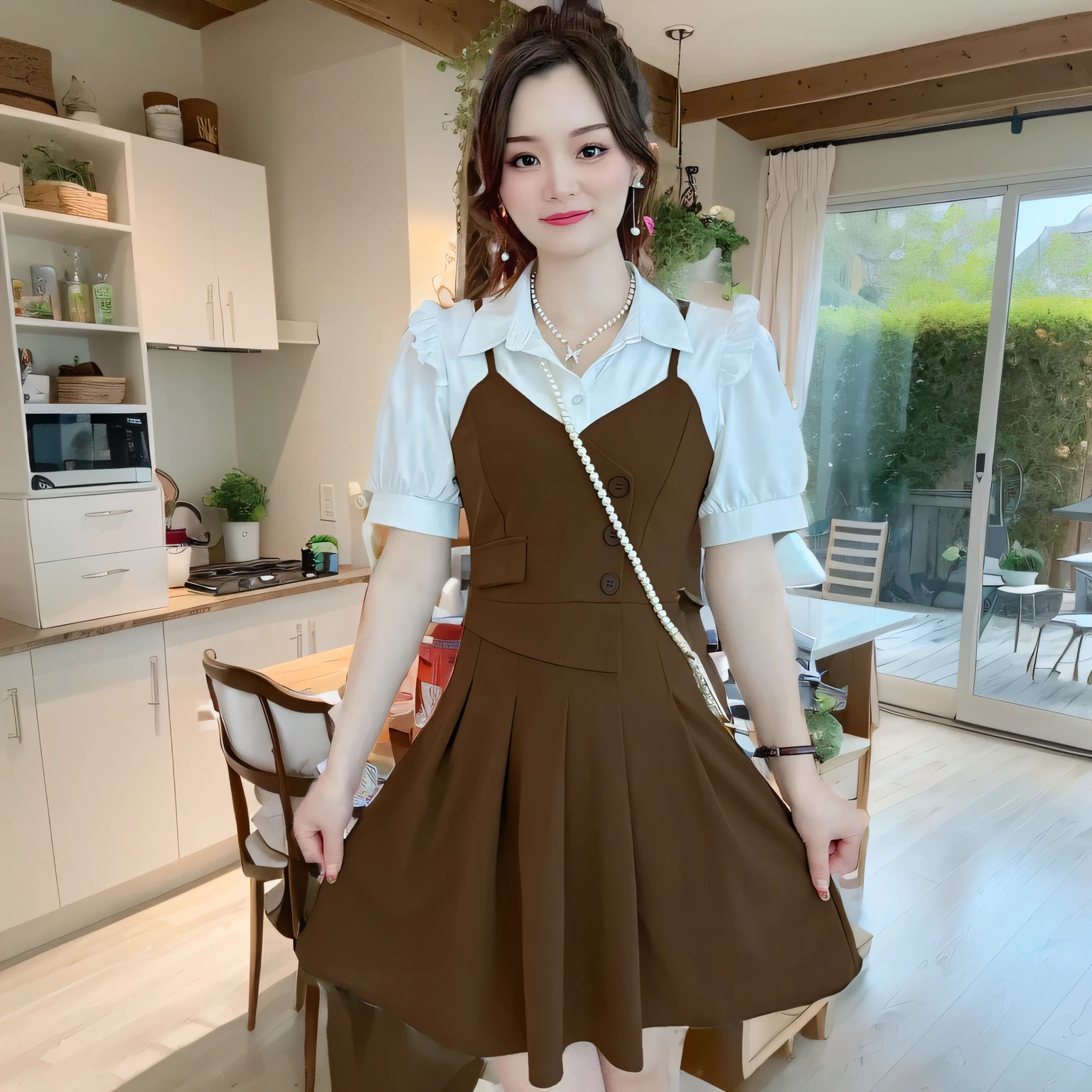 The interior is comfortable and modern,The home décor is warm and comfortable,sofe,Beverage cabinets and greenery,Create a green and fresh atmosphere indoors。