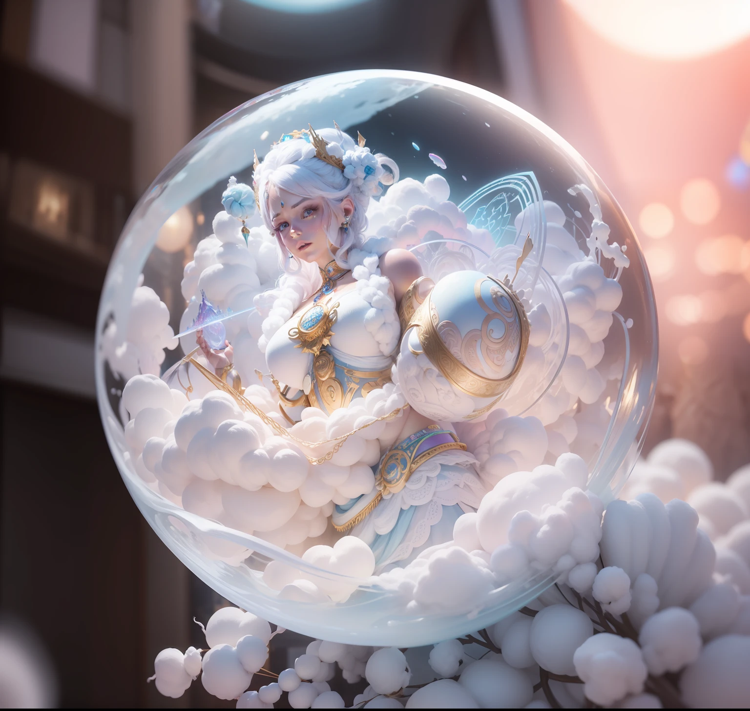 Cotton Candy Queen Women Goddess 8k Resolution Rendered Hyper Realistic Intricate Detail An intricate visual representation of computer programing, rendered in 24k resolution with intricate details and symbols.