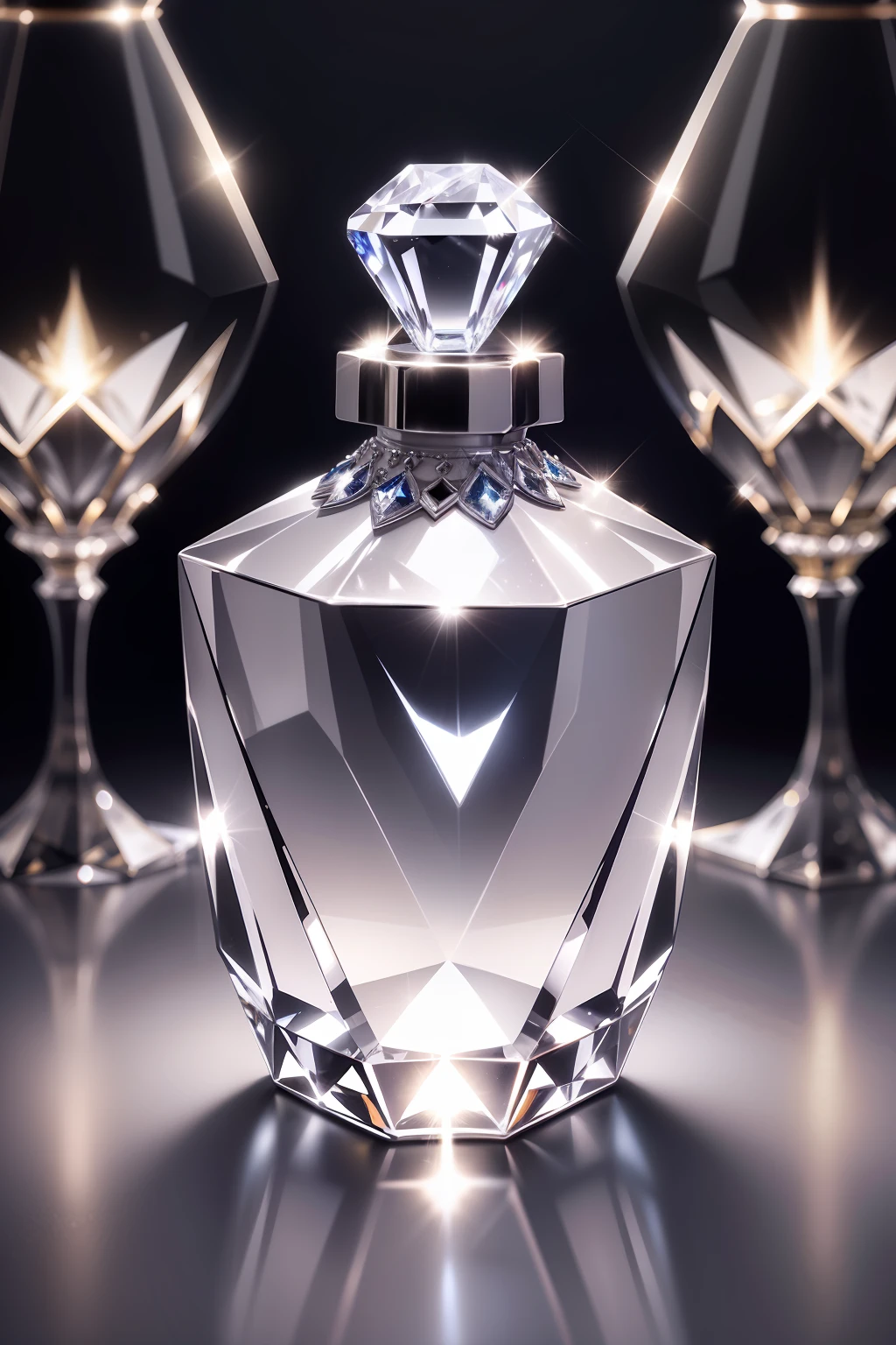 Crystal diamond perfume bottle，diamond，crystal，Light，luxury goods