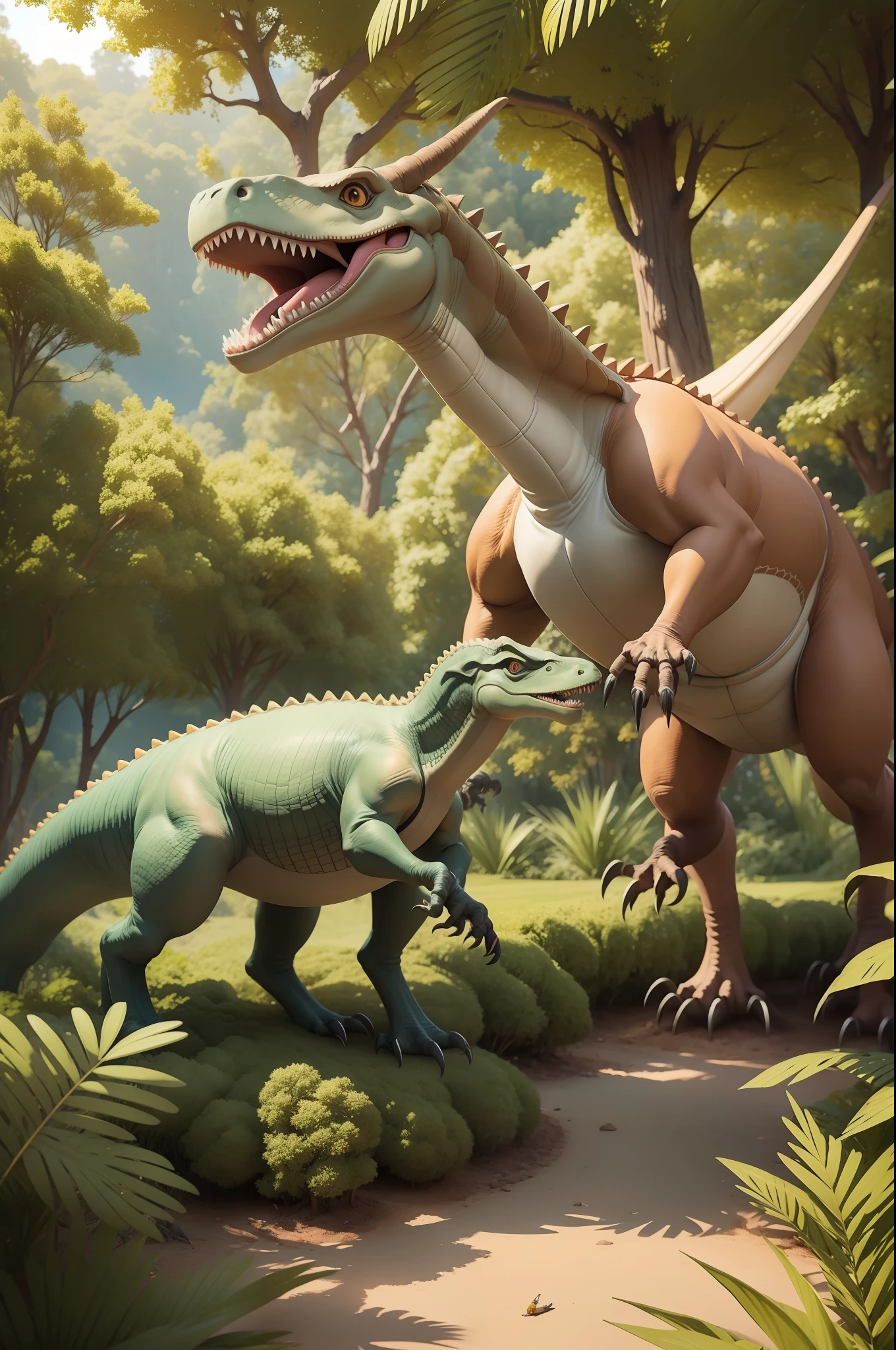 Fun dinosaur world，There's a T. rex here，pterosaurus，Brontosaurus，Stegosaurus，triceratops。What dangers will baby dinosaurs encounter when exploring the mysteries of the world?？See how they work out？Travel back in time to the ancient age of dinosaurs，Together, we will explore the curious world of dinosaurs！