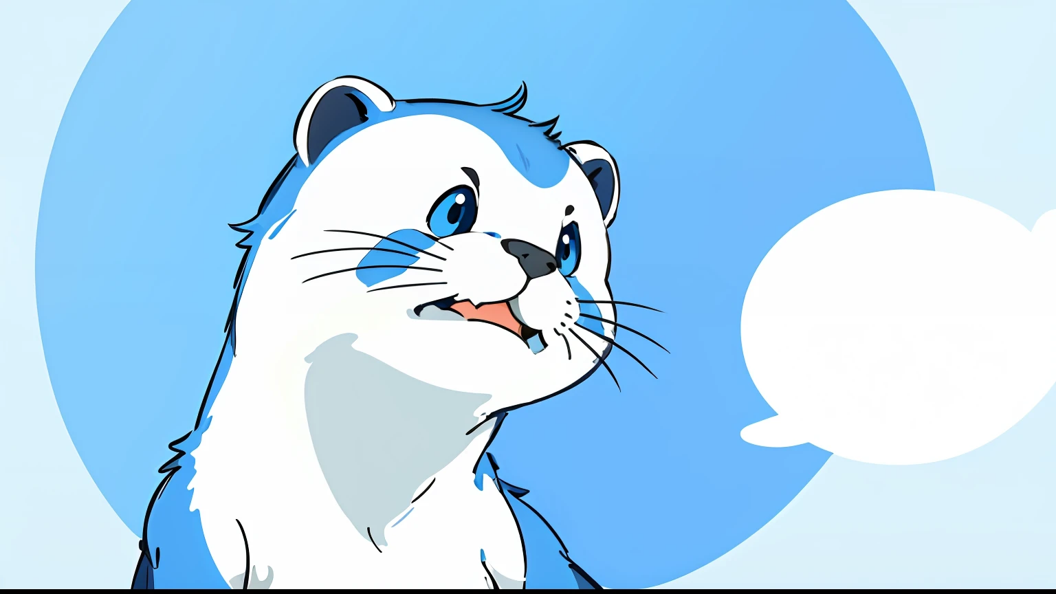 Minimalist style、Flat design、blue backdrop、Logo Design、Otter head
