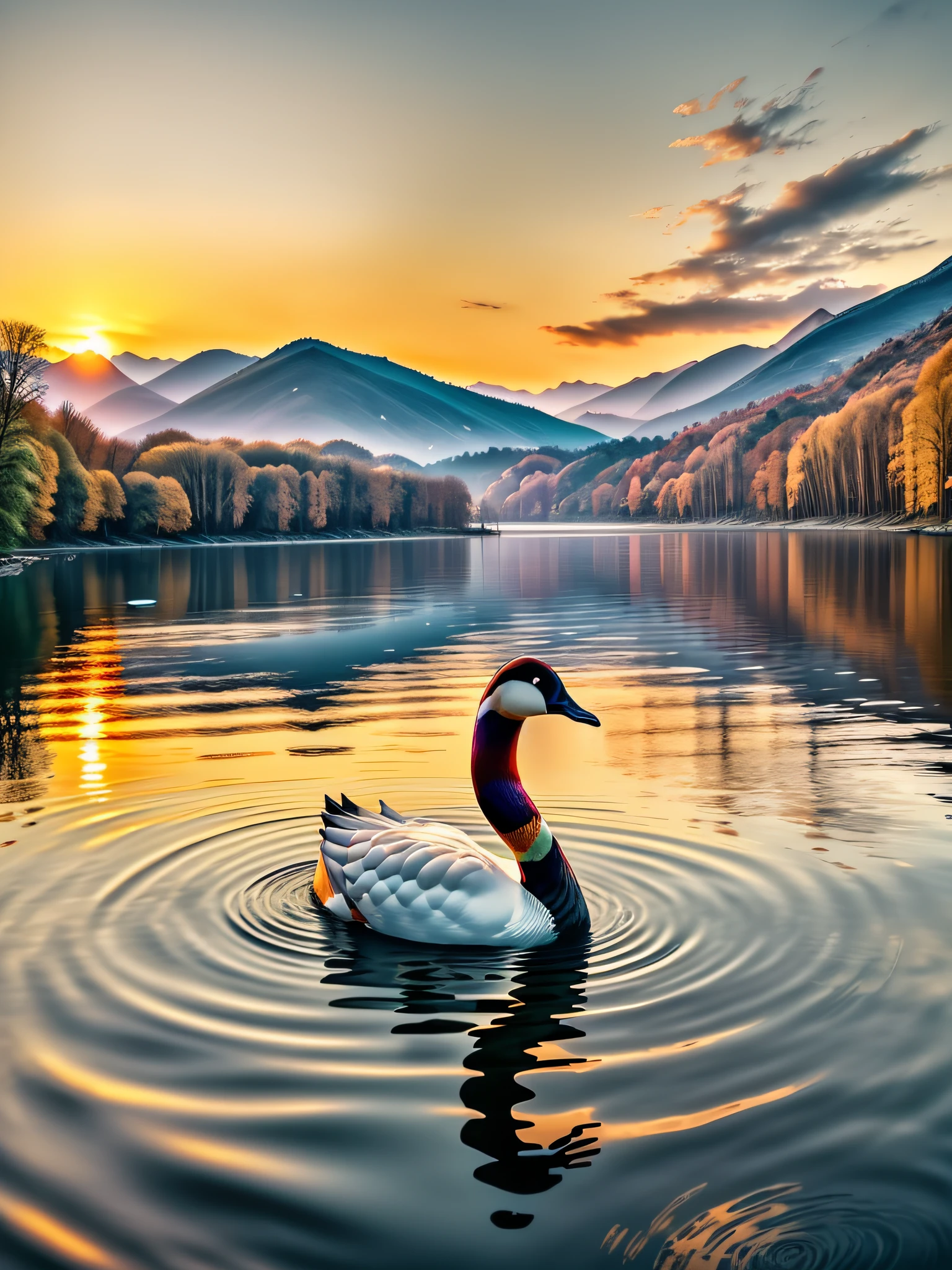 fenghuang,Colorful colorful,
yang08k, photography of, big breasts beautiful,Big geese birds fly in the sky, flying through sunset, very beautiful photograph of, at a beautiful sunset, A large goose bird flies in the sky, Fly over the sun, A lake surrounded by mountains, There are some reeds in front of the camera, amazing shot, beautiful and spectacular dusk, in a golden sunset sky, In the sunset, late sunset, The mountains are reflected in the water, Beautiful photo, award - winning shot, award-winning shot, (realisticlying:1.5), (realisticlying:1.2), A detailed, rendering, Epic, diffuselighting, dynamicposes, 复杂, ellegance, (Dynamic background), highly detailed, ellegance, Sharp focus, gentlesoftlighting, Vivid colors at sunset, Sunset photo, hyper HD, A high resolution, Award-Awarded, A high resolution, Award-Awarded, Super detail, hyper HD, Masterpiece, ccurate, Super detail, Best quality, A high resolution, Award-Awarded, 8K, 16k
masterpiece,top-quality,best qualityer,offcial art,Beautiful and beautiful,realisticlying,