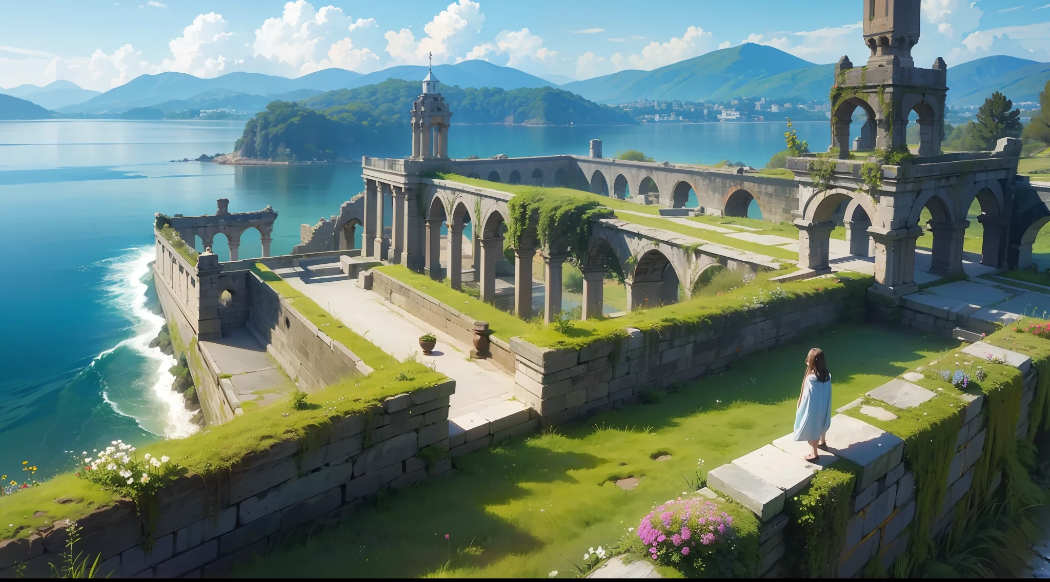 Beside a pumice isle in Baiae's bay,
And saw in sleep old palaces and towers
Quivering within the wave's intenser day,
All overgrown with azure moss and flowers
