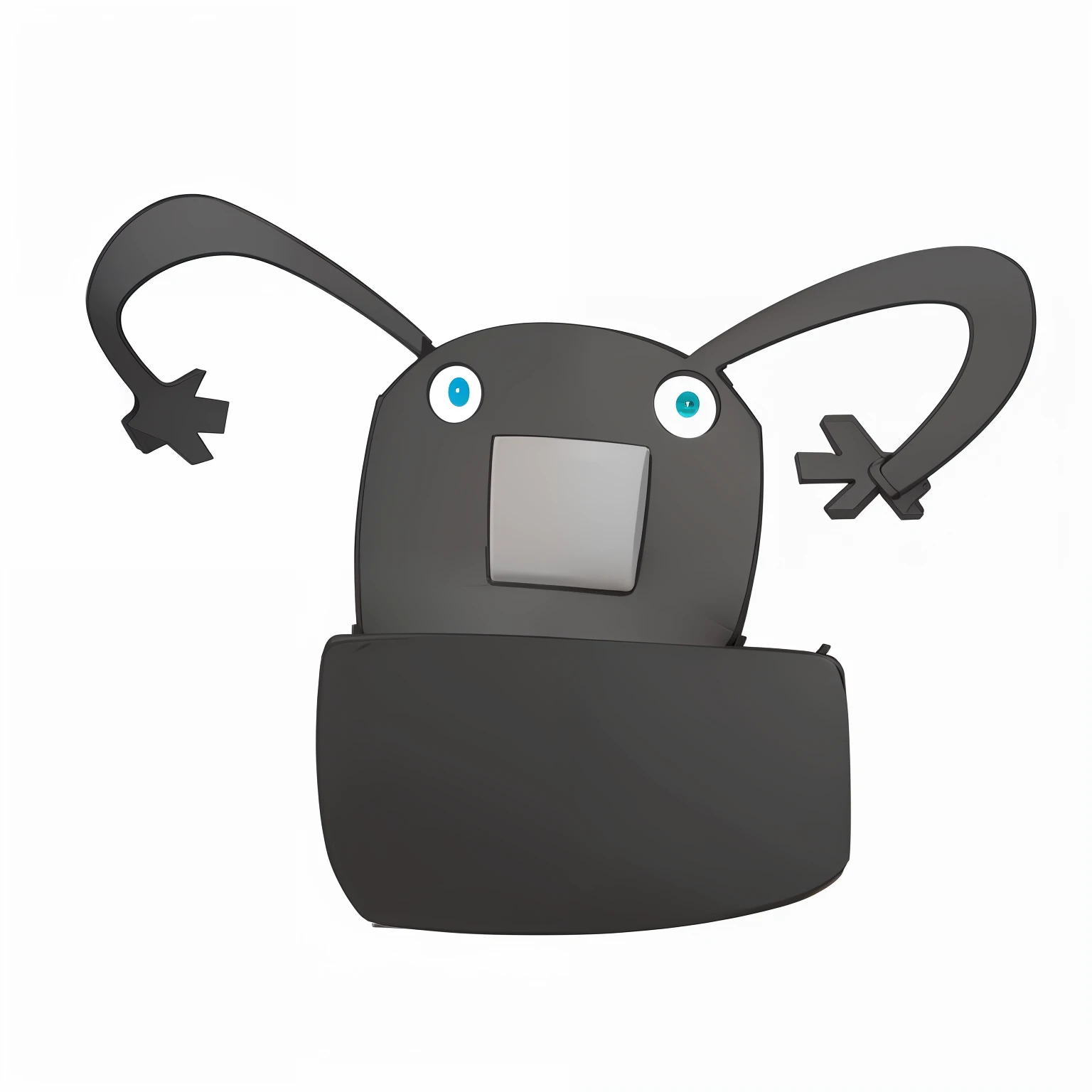 Sophisticated chair. battery holder. has eyes. has hands on the back of the chair. has blue eyes. realistic