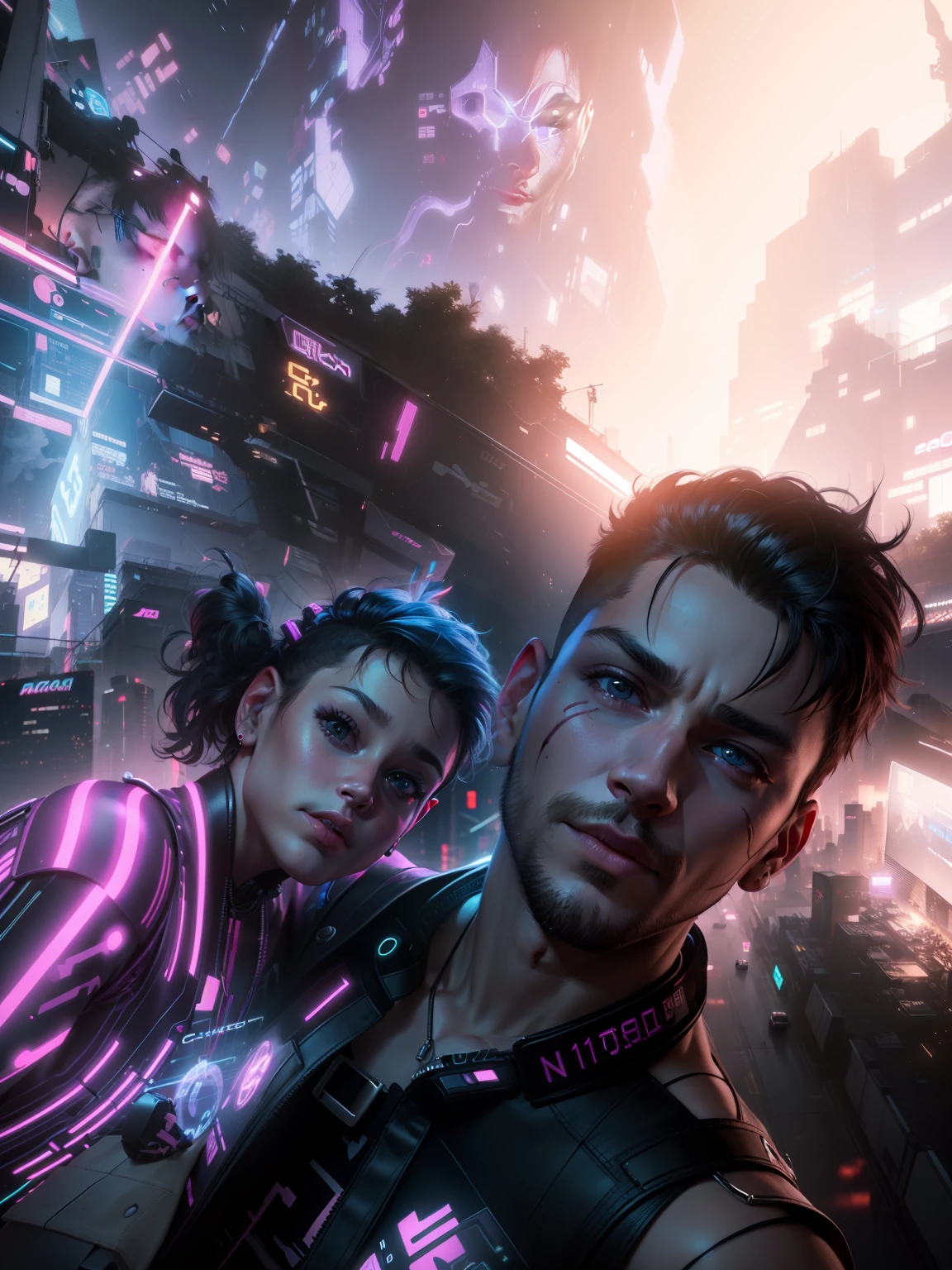 jpg, toddler, cyberpunk, neon, 8k, --v 4 change background cyberpunk handsome boy, realistic face, 8k, ultra realistic   realistic-face landscape  scifi realistic-face