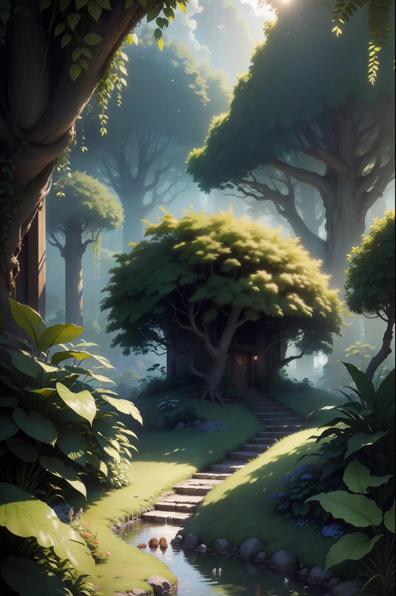 9:16 Full picture，Digital illustration, Detailed and intricate, The dense jungle is full of exotic plants and animals, Sunlight shines through the canopy，Produces a mottled effect. In the style of Yoshitaka Amano and Hayao Miyazaki, Masterpiece, Proportional, Detailed, trending on artstationh, Beautiful lighting, Realistic, Intricate, Award-Awarded, 4K, highest quality
Award-winning, 4K digital painting in the style of Yoshitaka Amano. Detailed and intricate depiction of a zombie apocalypse, cleverly capturing the chaos and drama of the scene. Beautiful lighting and cinematic composition make this piece a true masterpiece, trending on artstationh、夏天，grassy fields，A few small flowers，clear lakes，sheeps，a paradise，Large clouds，blue-sky，scorching weather，high definition detail，Hyper-detailing，cinematic ligh，ultra-realistic realism，the soft light，Deep field focus bokeh，The vista in the distance is snow-capped mountains，Ray tracing and surrealism。 --v6